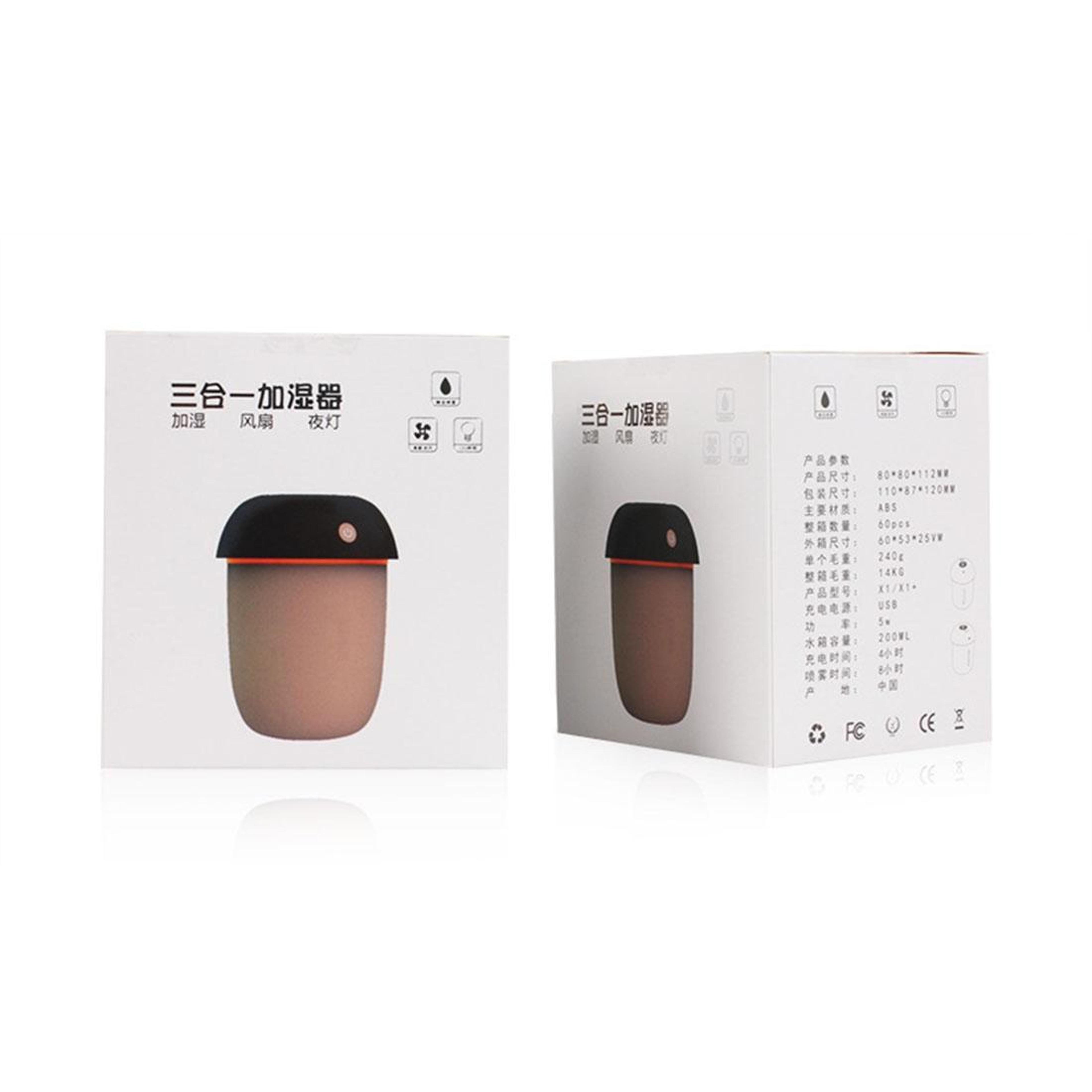 3 In 1 USB Humidifier Mushroom Aroma Diffuser Cool Mist Night Light With Mini Fan 4