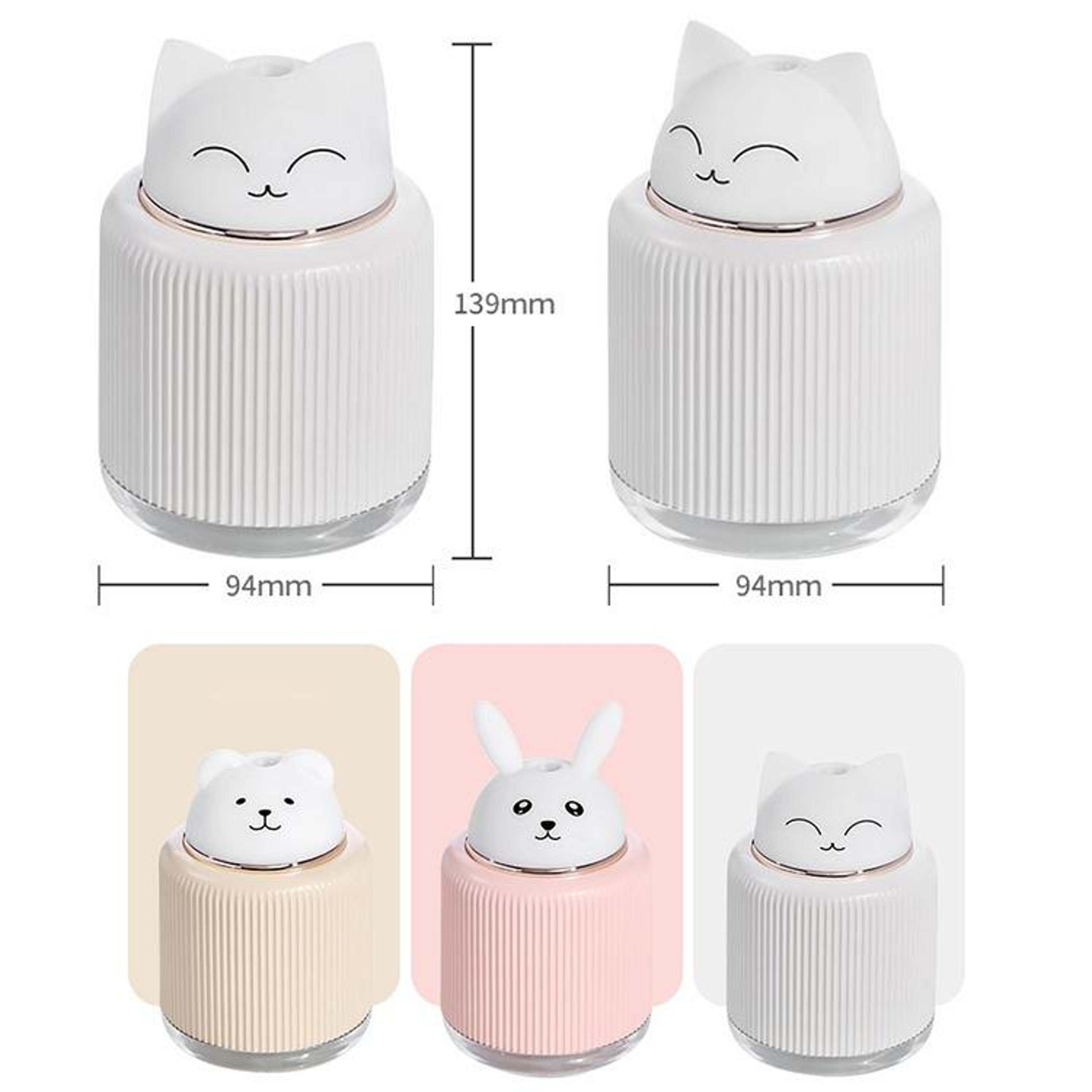 Cute Pet USB Humidifier With Night Light 300ML Mini Cool Mist Bedside Lamp 4