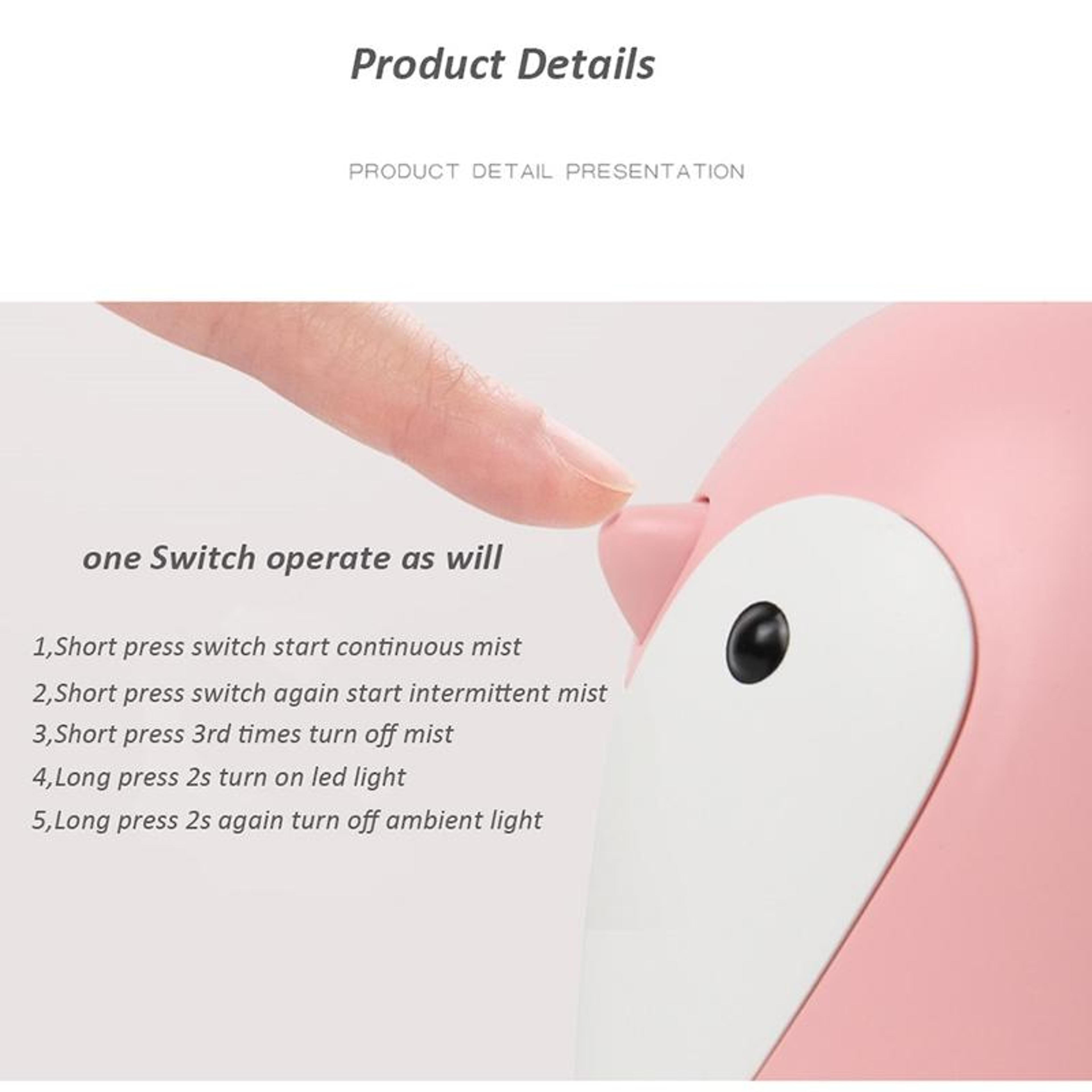 Cute Penguin USB Humidifier 220ml Aroma Diffuser Cool Mist Portable Air Humidifier With 7 Color Nig 2