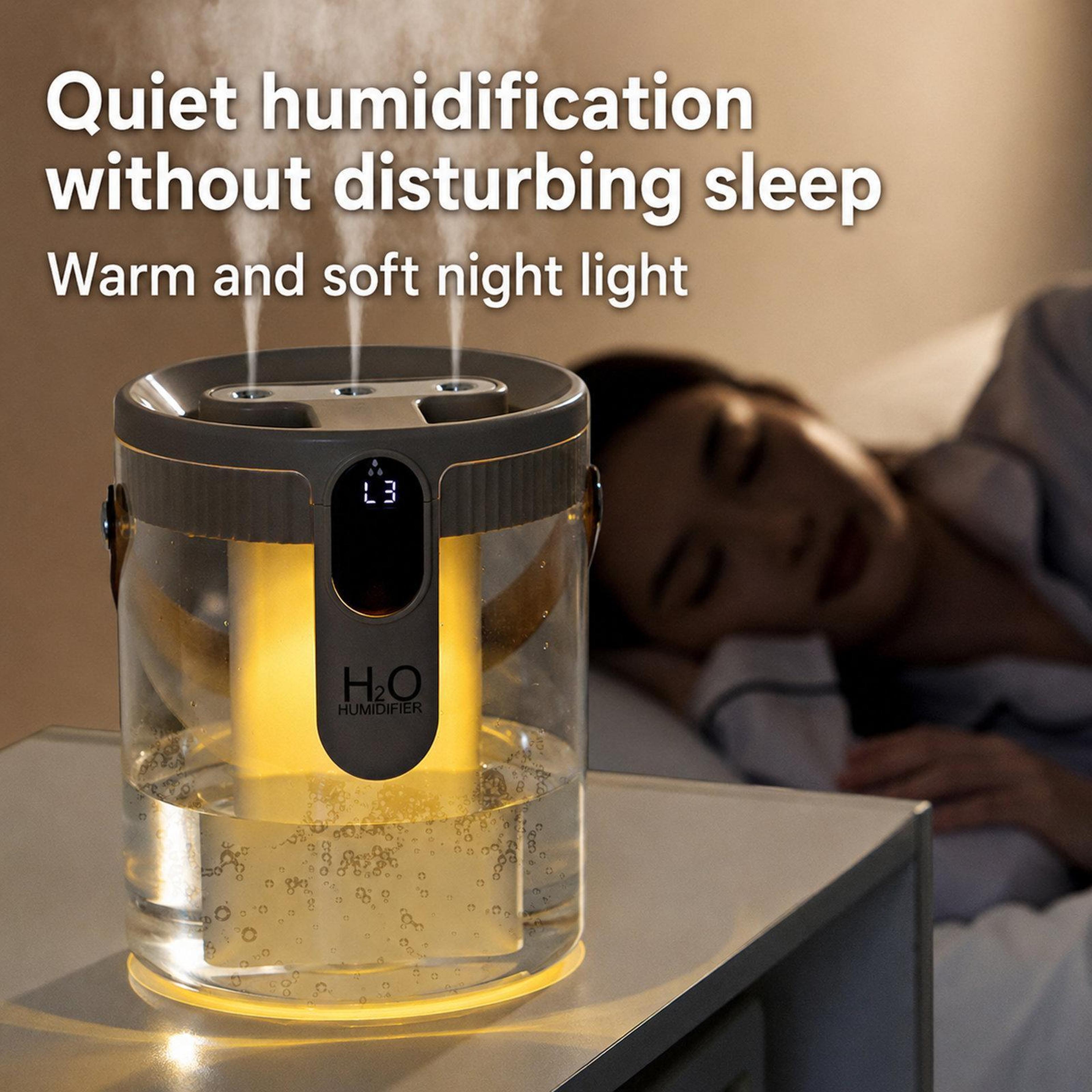 H40 Large Capacity Humidifier 15L 3 Nozzle Humidifier Quiet Cool Mist Air Moisturizer With Ambient  2