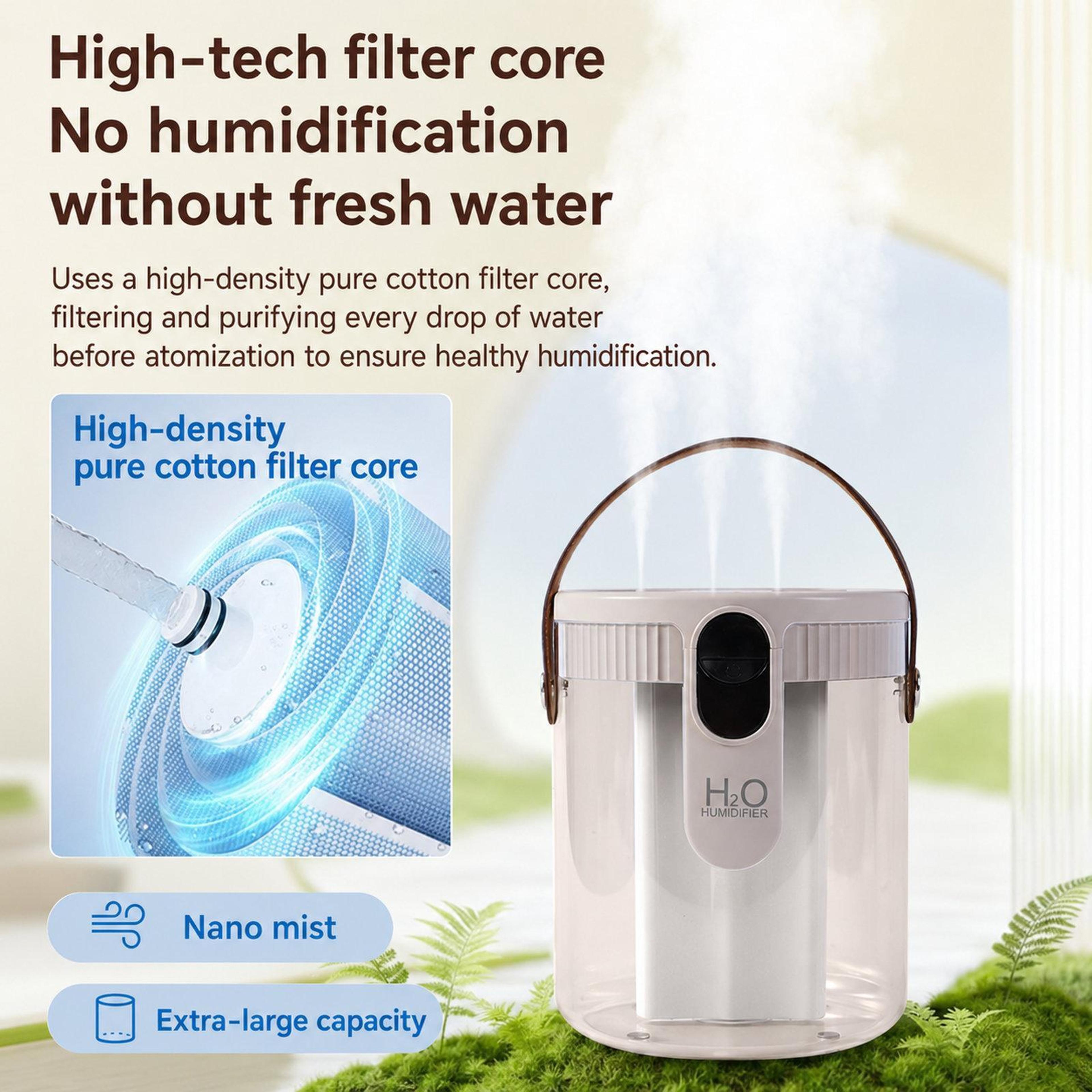 H40 Large Capacity Humidifier 15L 3 Nozzle Humidifier Quiet Cool Mist Air Moisturizer With Ambient  4