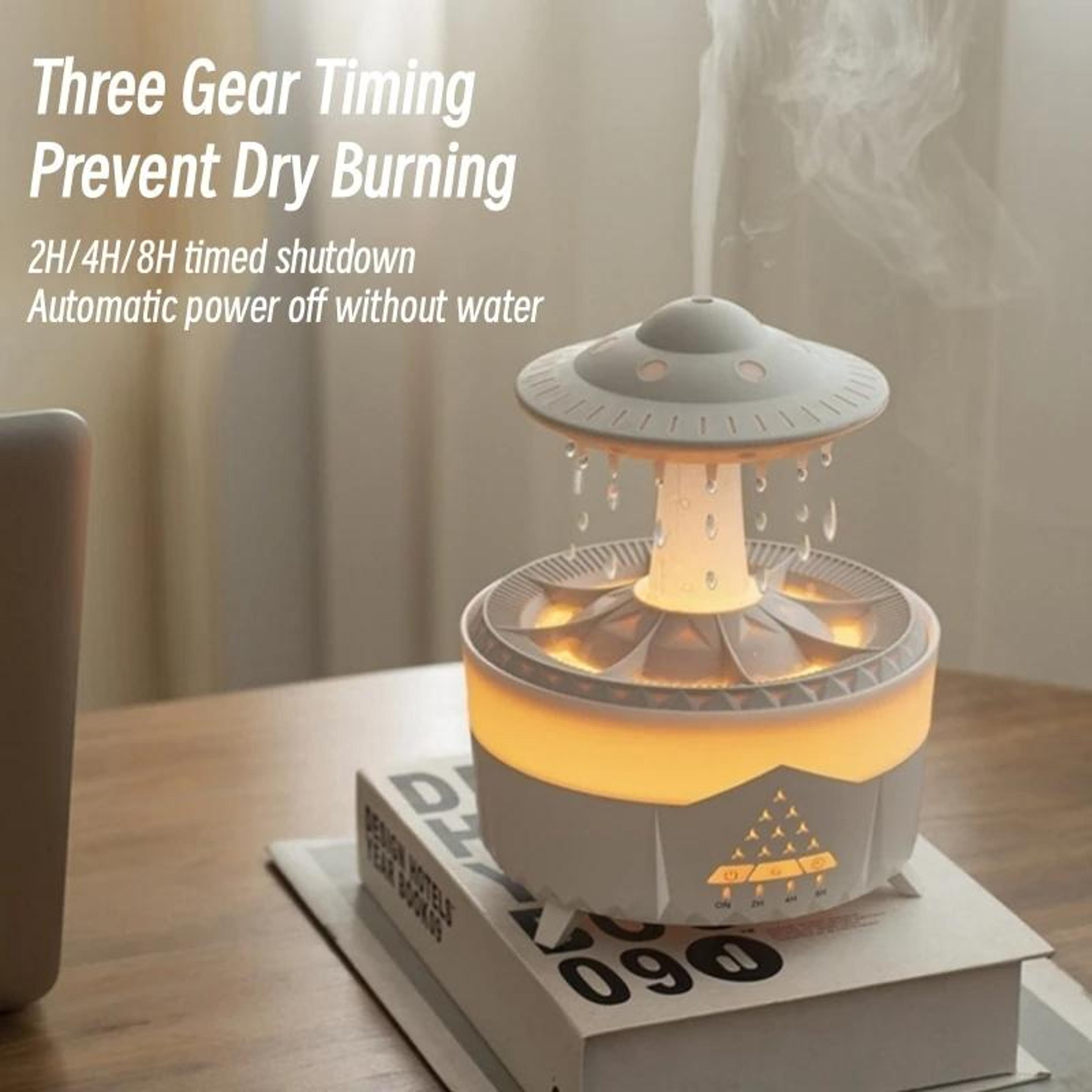 UFO Humidifier Remote Control Aromatherapy Diffuser With Rain Cloud Effect LED Night Light 9