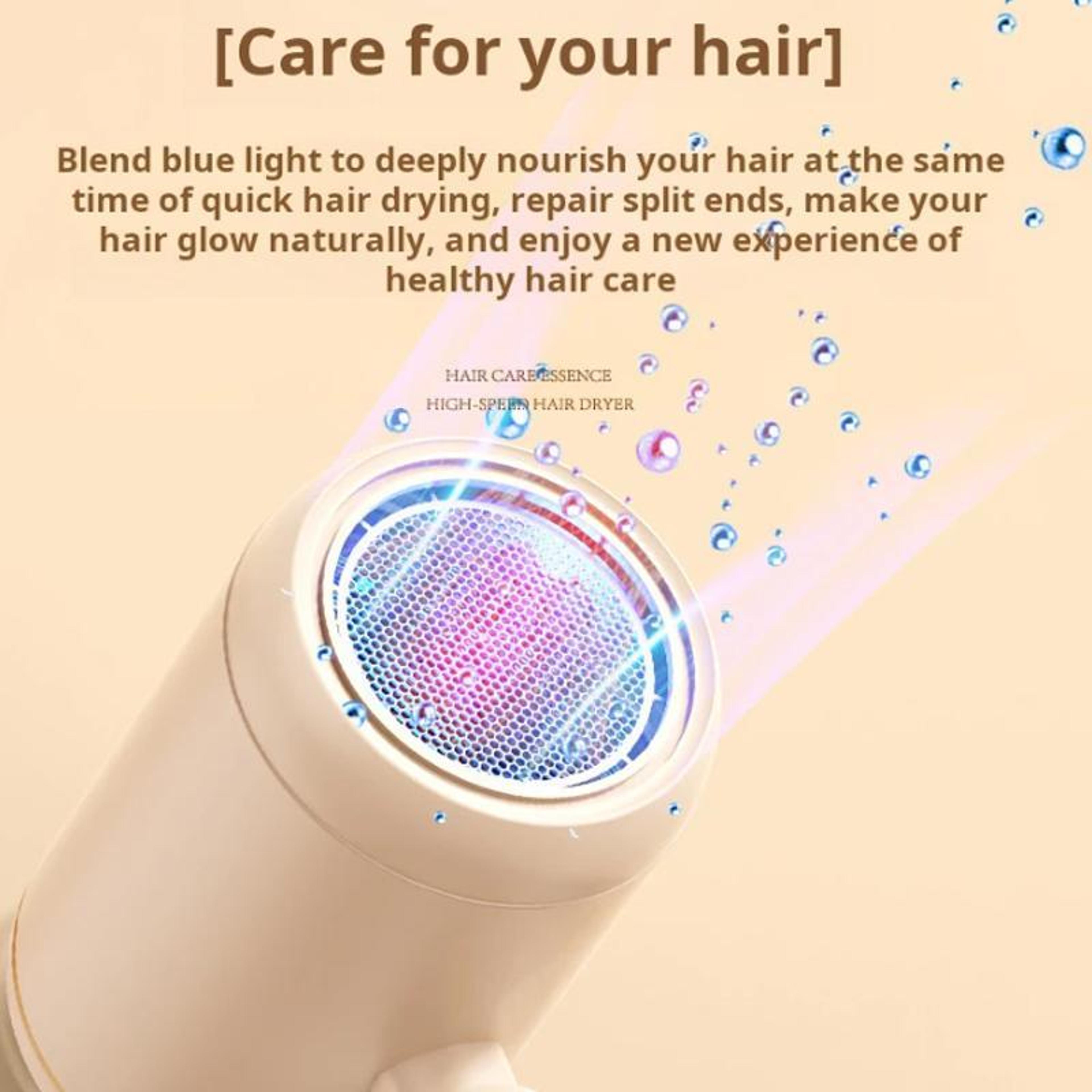 High Speed Hair Dryer With Blue Light Care Foldable Travel Hair Dryer Portable Blow Dryer 5