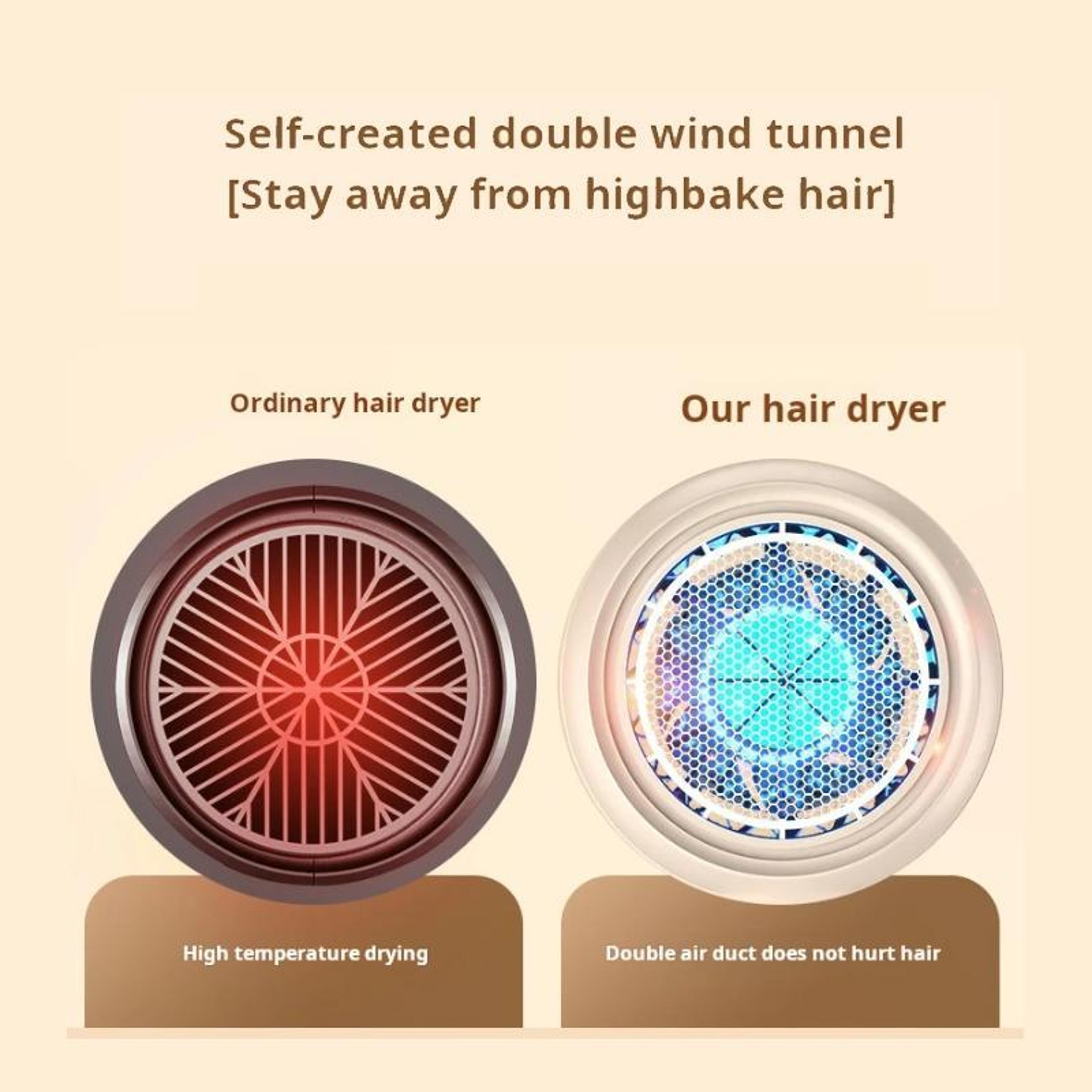 High Speed Hair Dryer With Blue Light Care Foldable Travel Hair Dryer Portable Blow Dryer 7