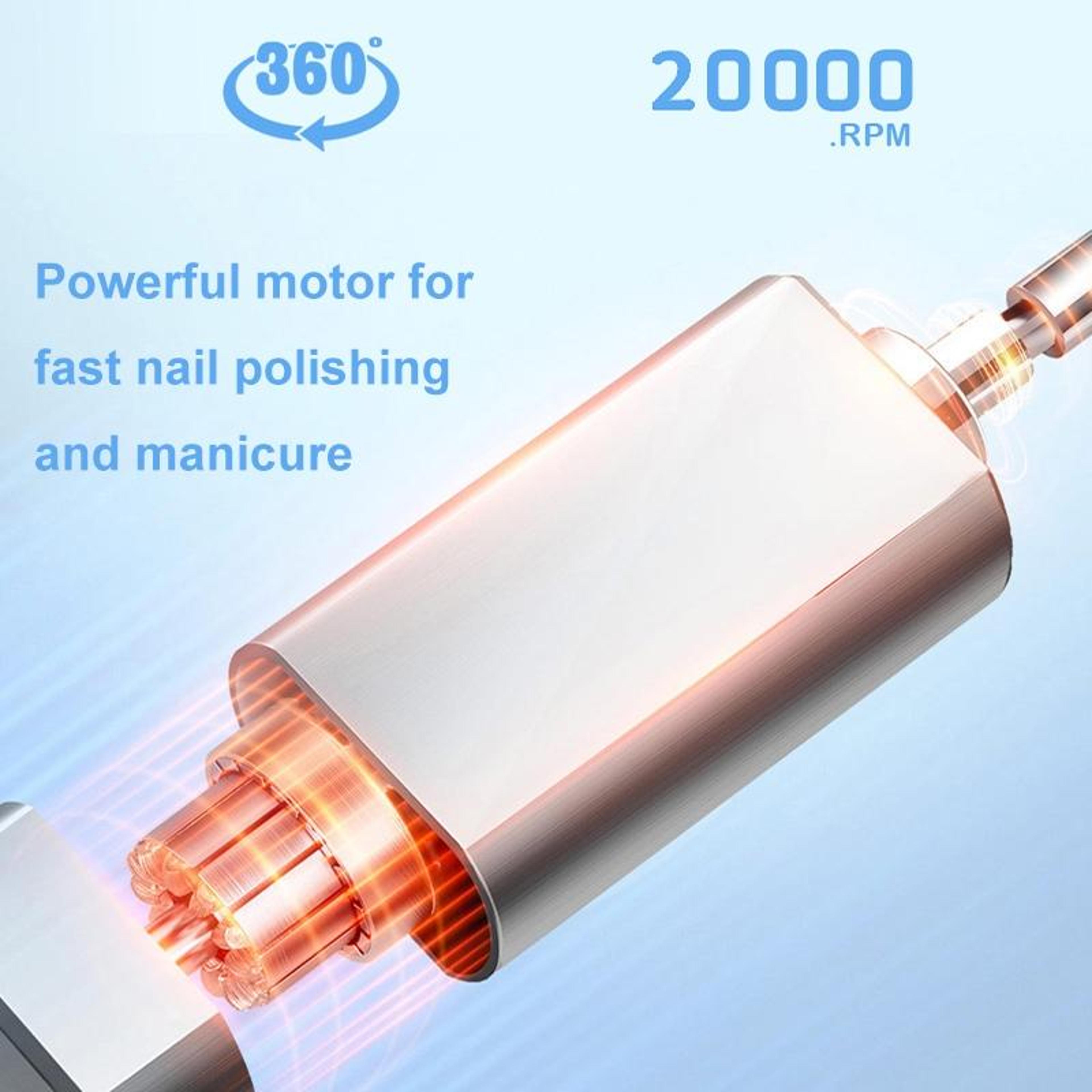 LED Electric Nail Drill With Digital Display 5 Speed Professional Nail Polisher Manicure Kit 5