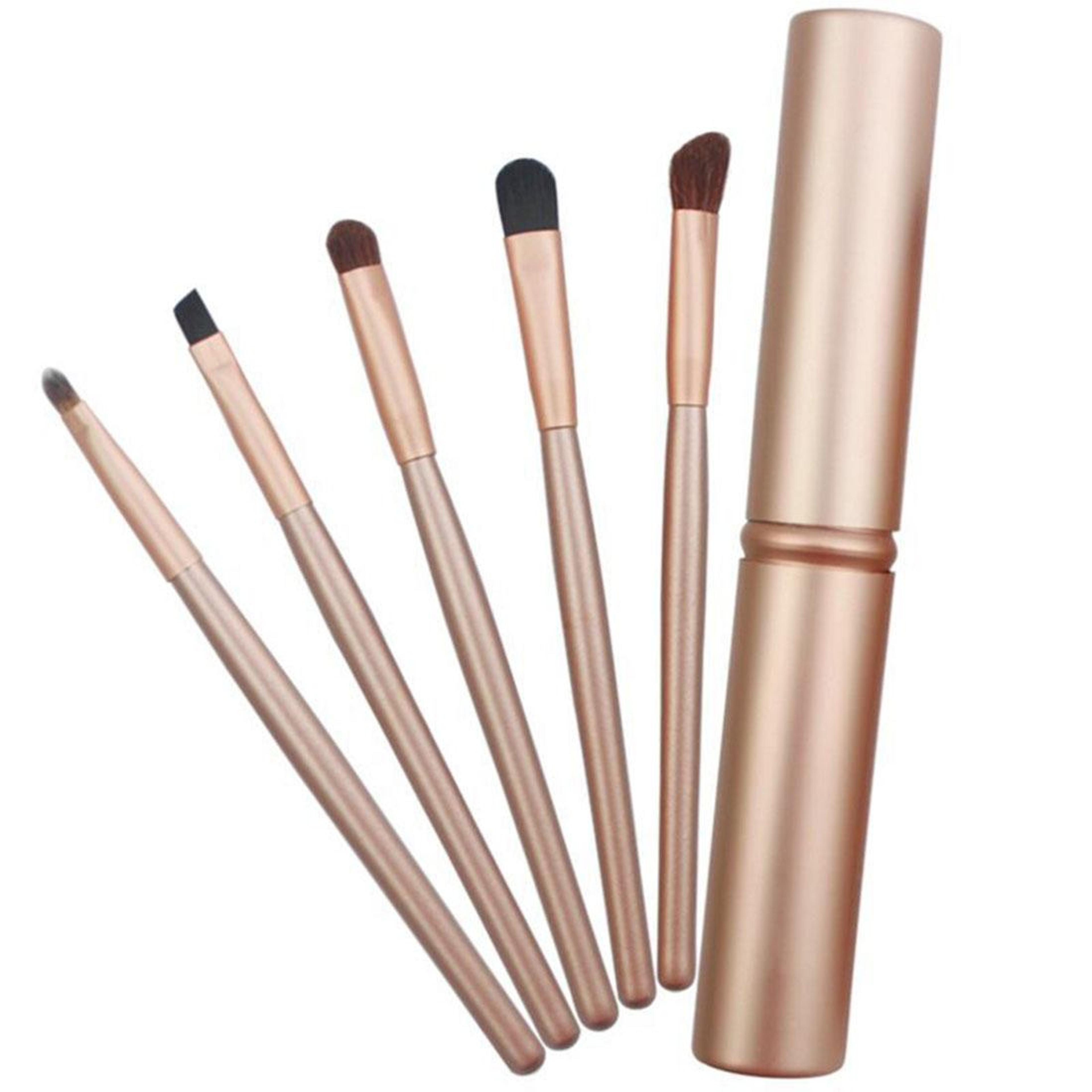 5 Piece Eye Makeup Brush Set Travel Makeup Brushes With Aluminum Tube Case 5