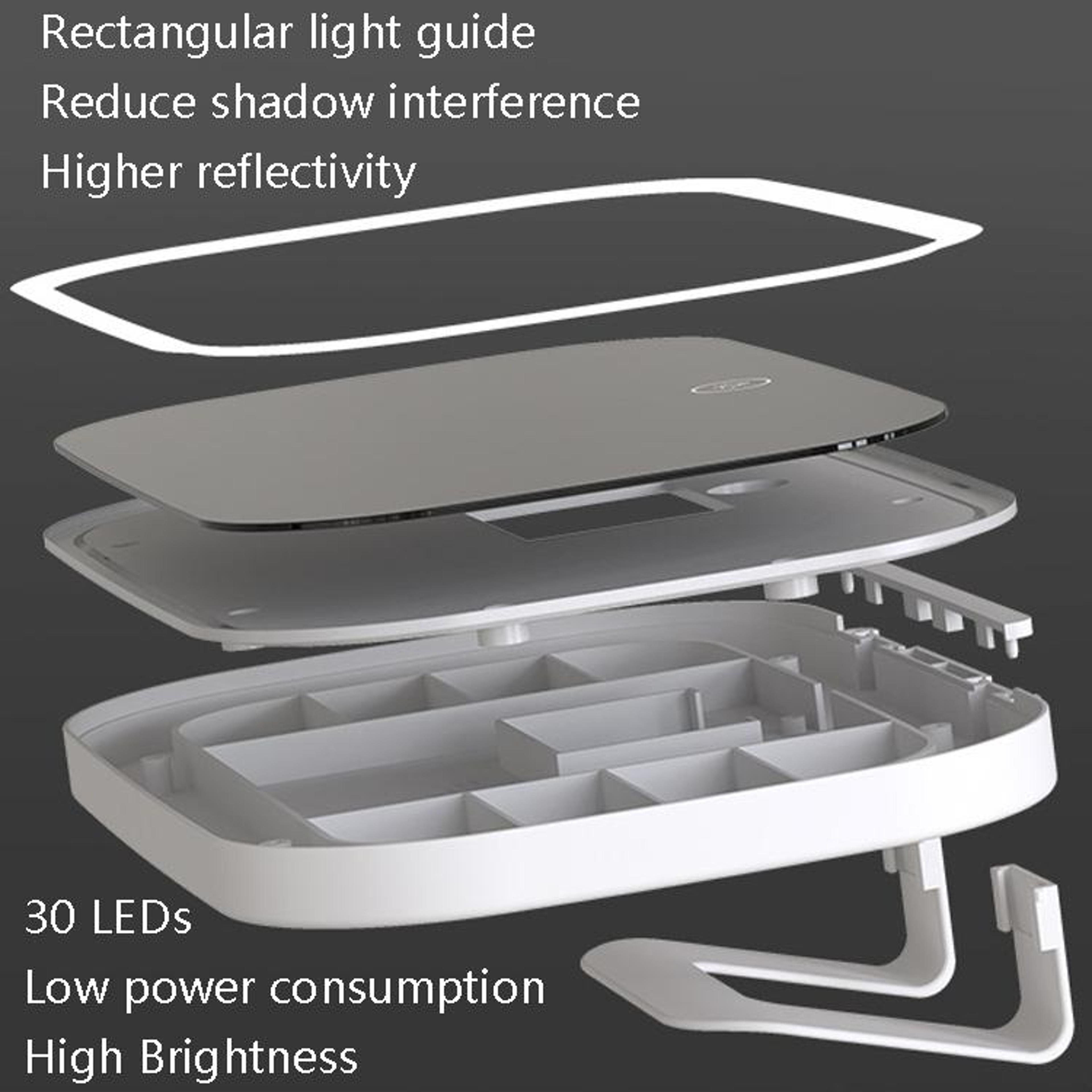 Rechargeable Car Sun Visor Mirror With LED Light Touch Control 3 Brightness LED Makeup Mirror 2
