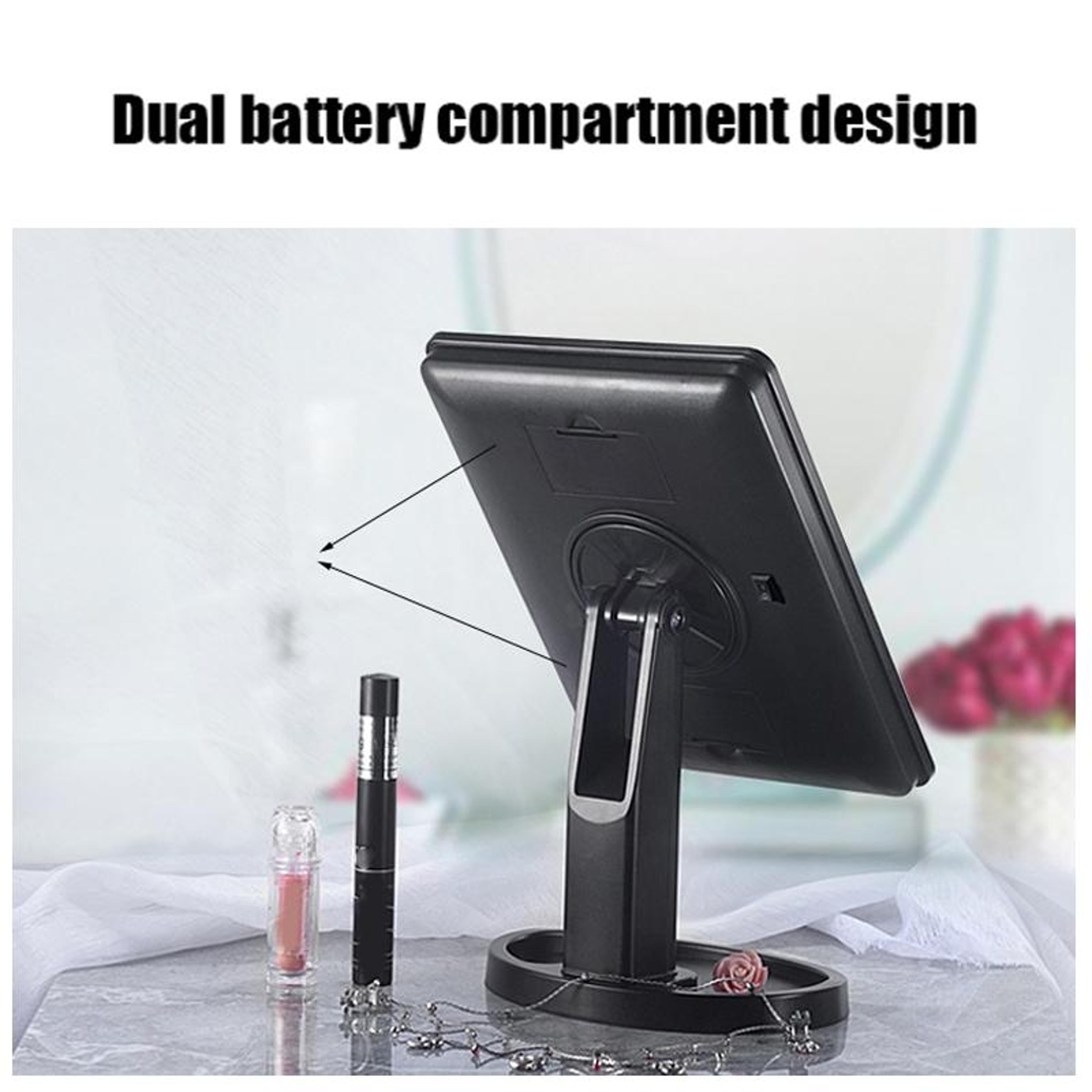 LED Makeup Mirror With Touch Control Dimmable Light Rotating Vanity Mirror For Desktop 3