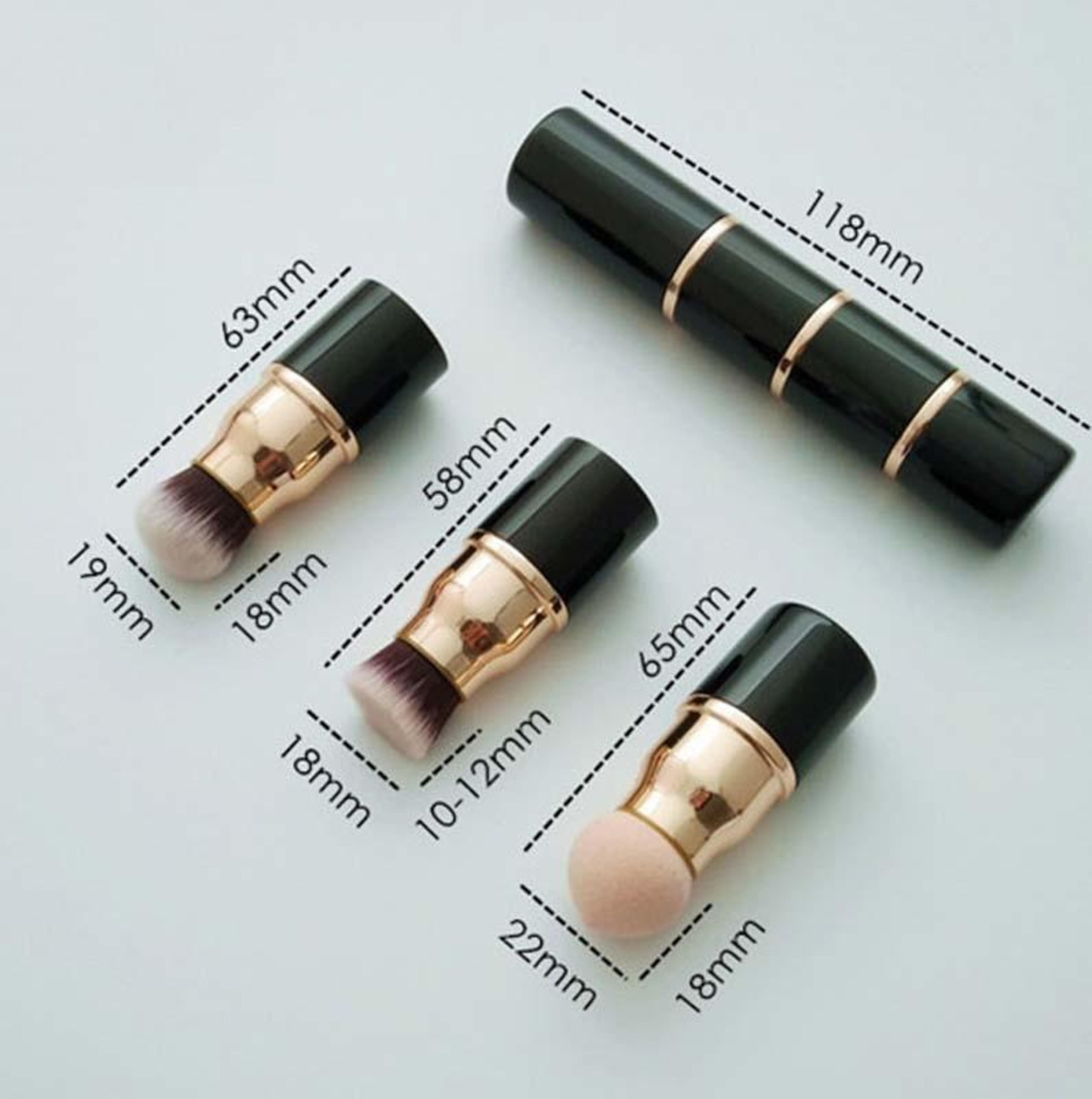 3 In 1 Makeup Brush With Foundation Brush Powder Brush And Makeup Sponge Travel Beauty Tool 2