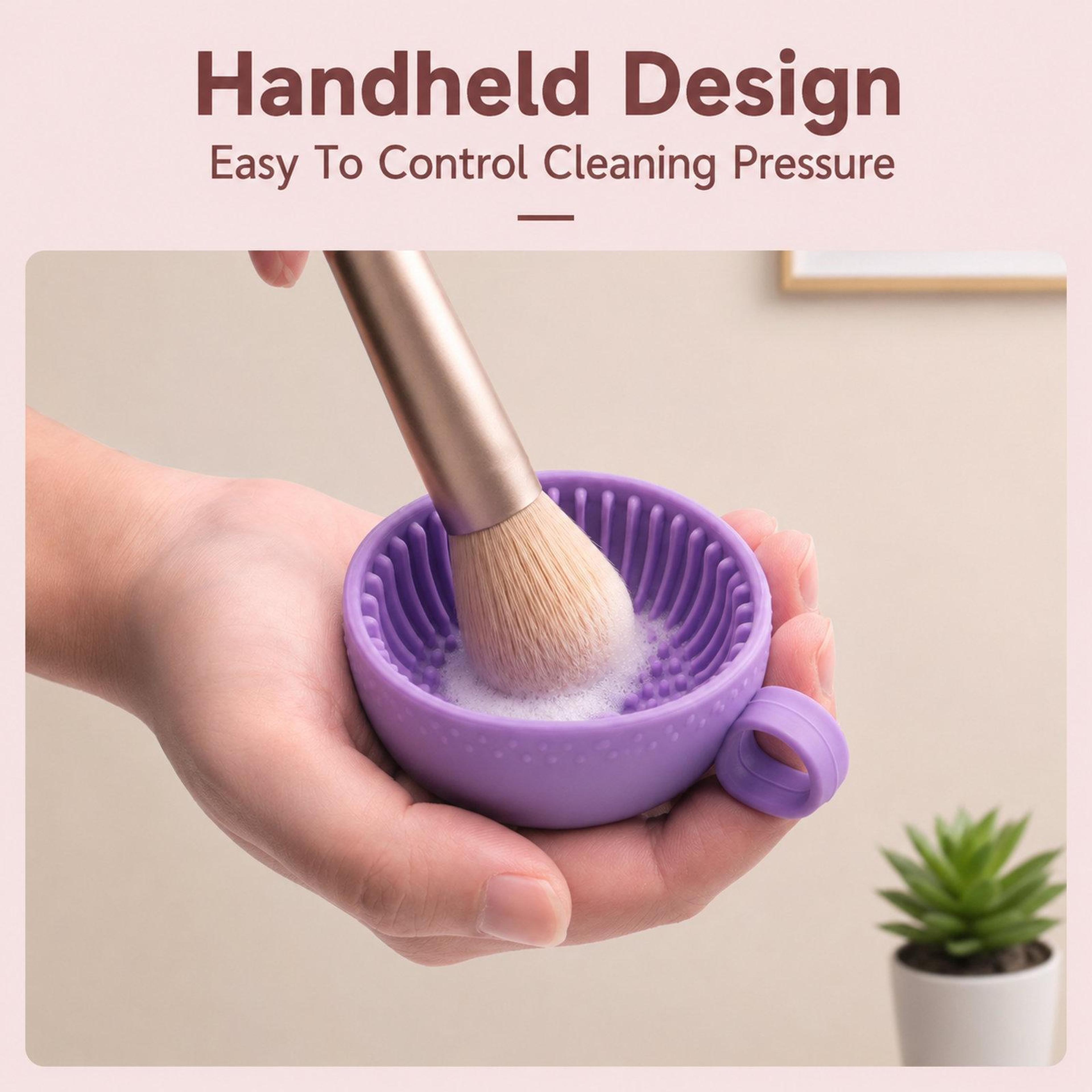 2 In 1 Makeup Brush Cleaner Silicone Brush Cleaning Bowl Travel Cosmetic Brush Scrubber Cup 2
