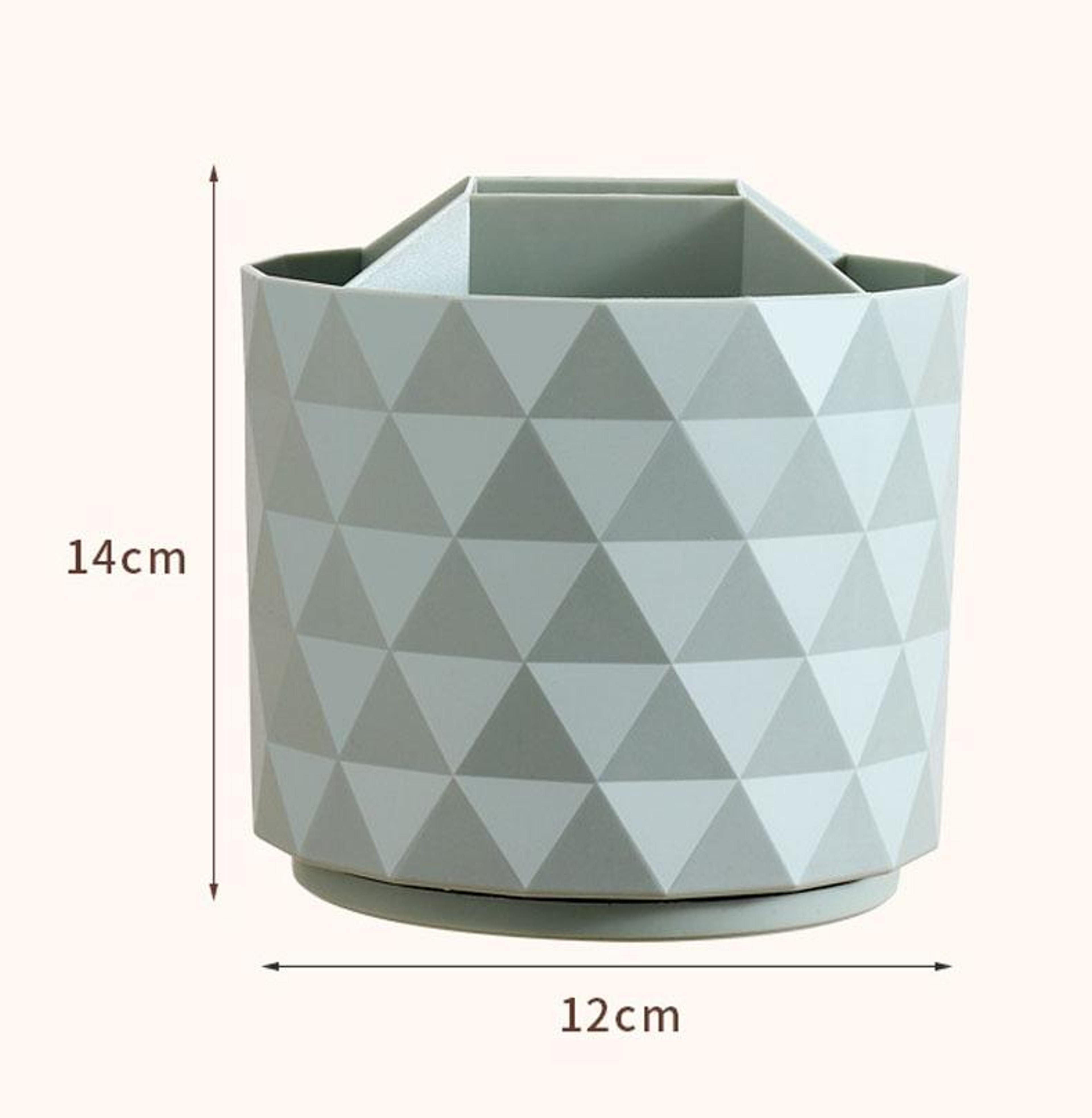 360 Rotating Desk Organizer Pen Holder Large Capacity Makeup Brush Holder Storage Box 1