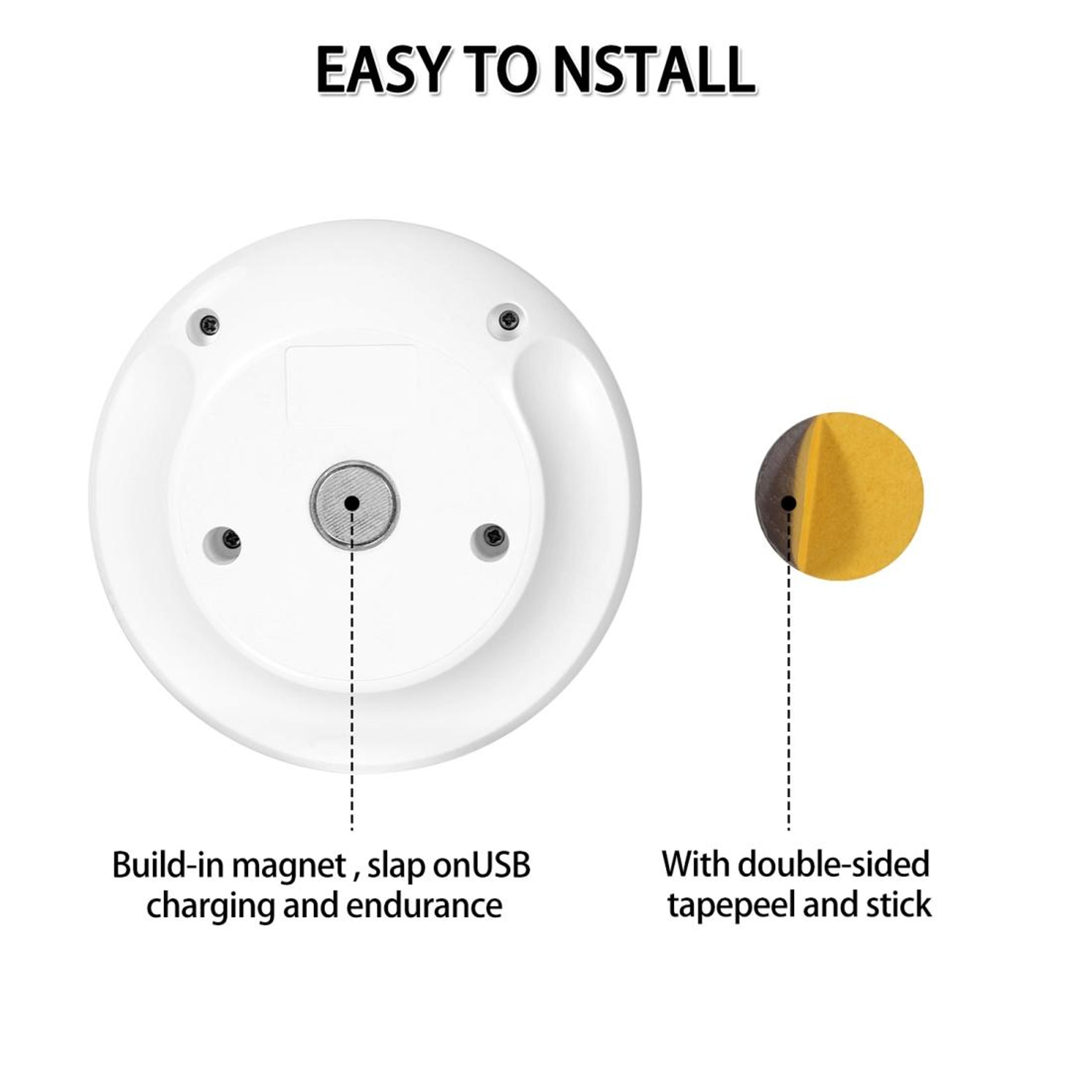 Smile Motion Sensor Night Light USB Rechargeable Magnetic LED Wall Light For Bedroom Hallway Closet 2