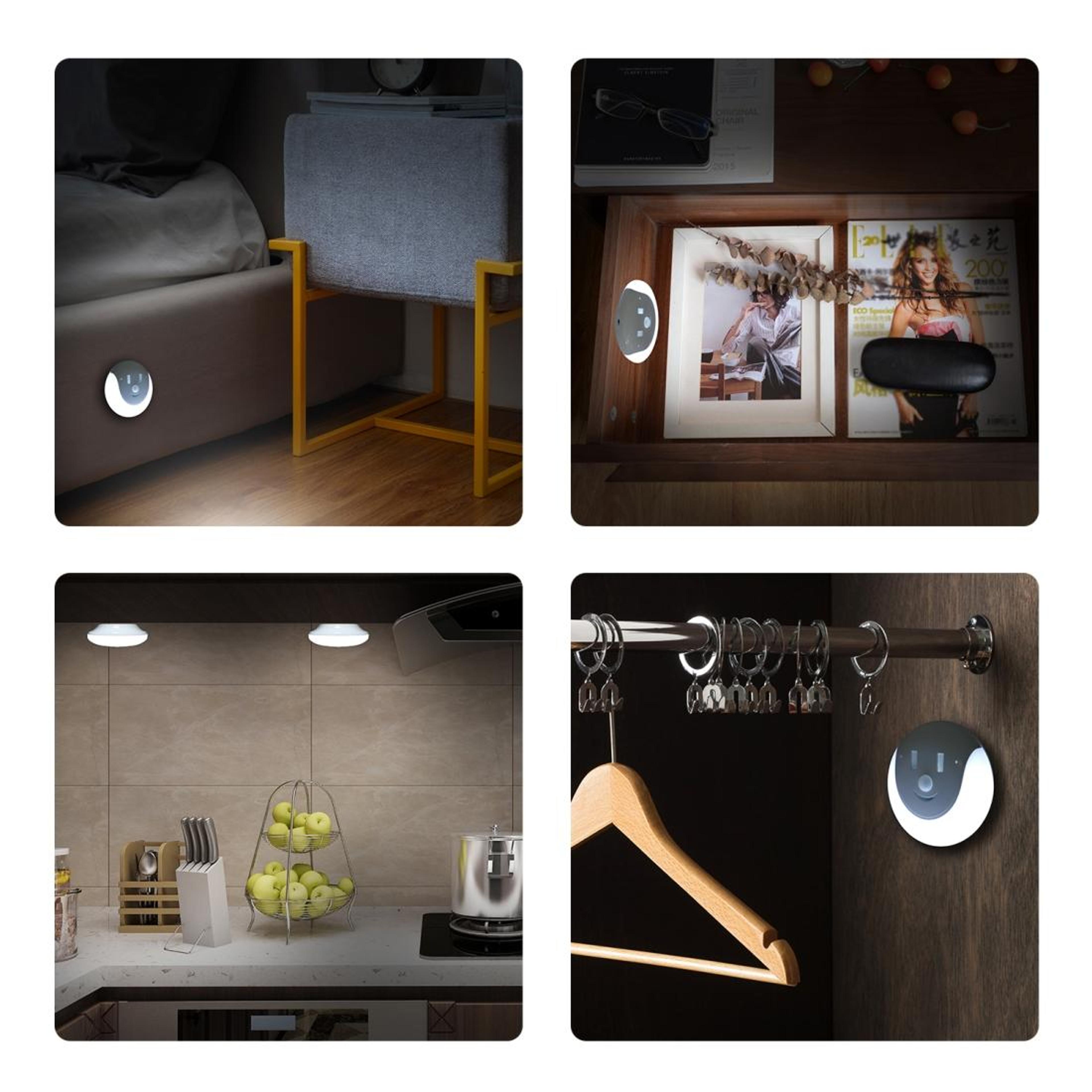 Smile Motion Sensor Night Light USB Rechargeable Magnetic LED Wall Light For Bedroom Hallway Closet 7