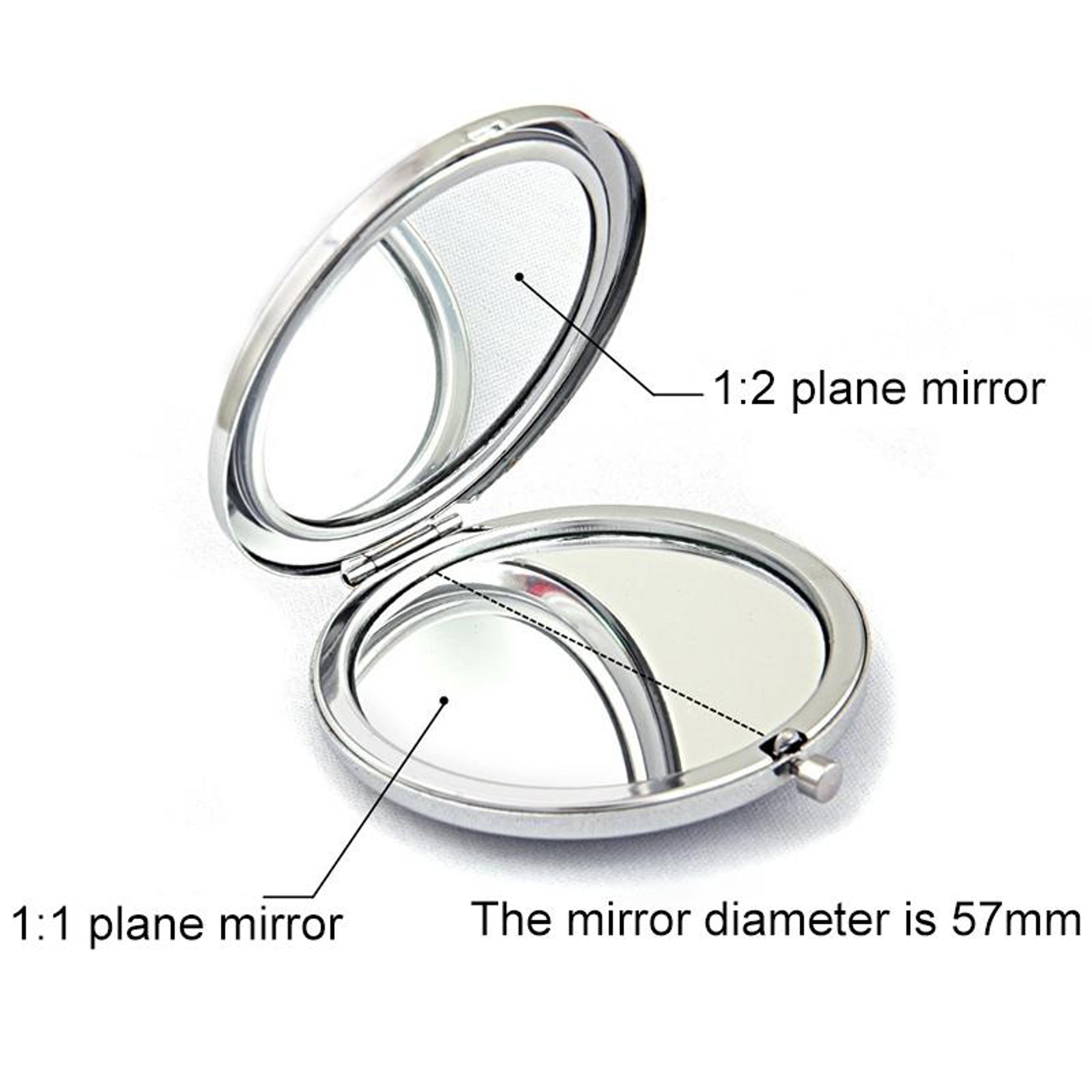 Dabond Compact Makeup Mirror Diamond Metal Portable Makeup Mirror Double Sided Folding Round Mirror 3