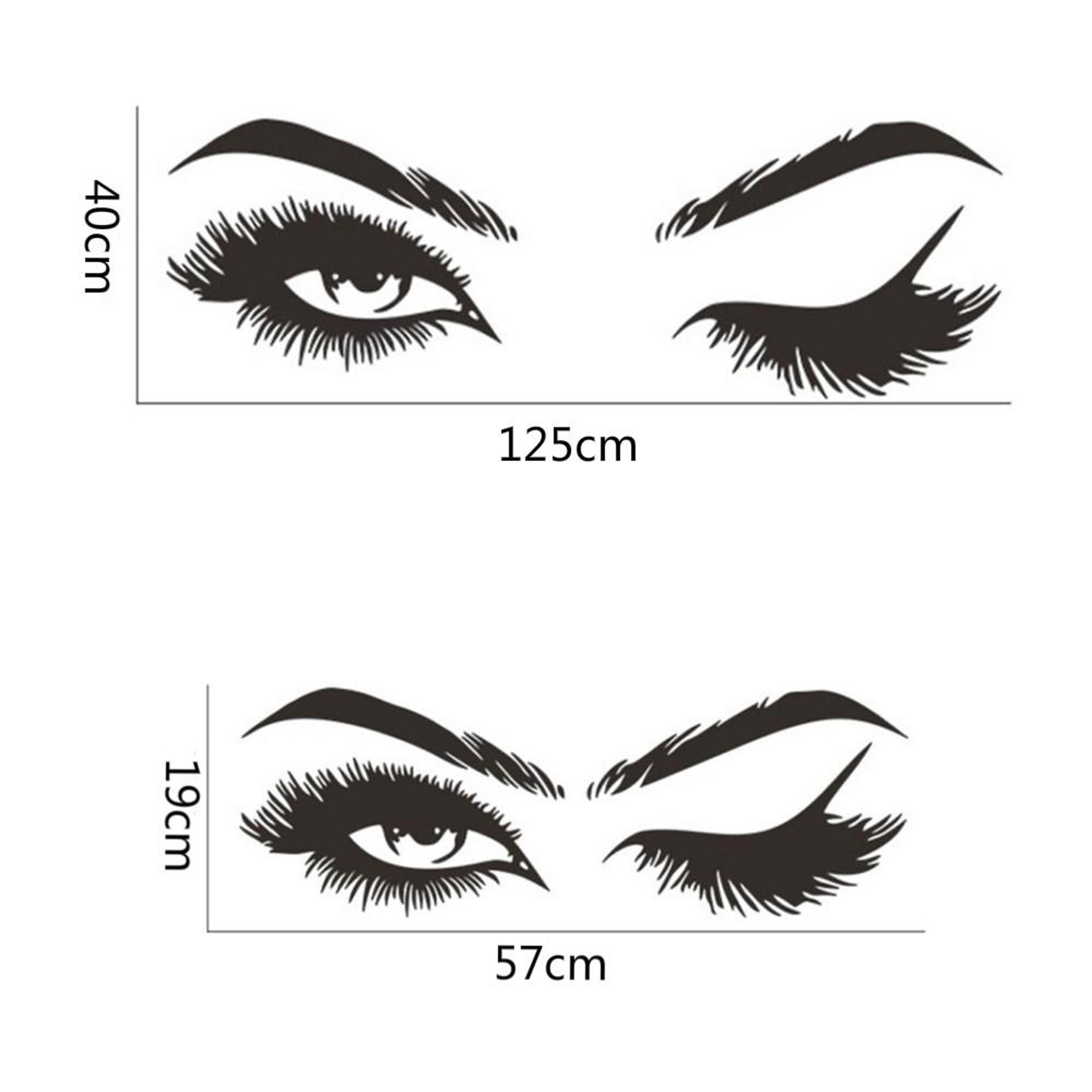 Beauty Salon Wall Sticker Set Modern Eyebrow Wall Decal PVC Makeup Studio Decor 2 Pack 5