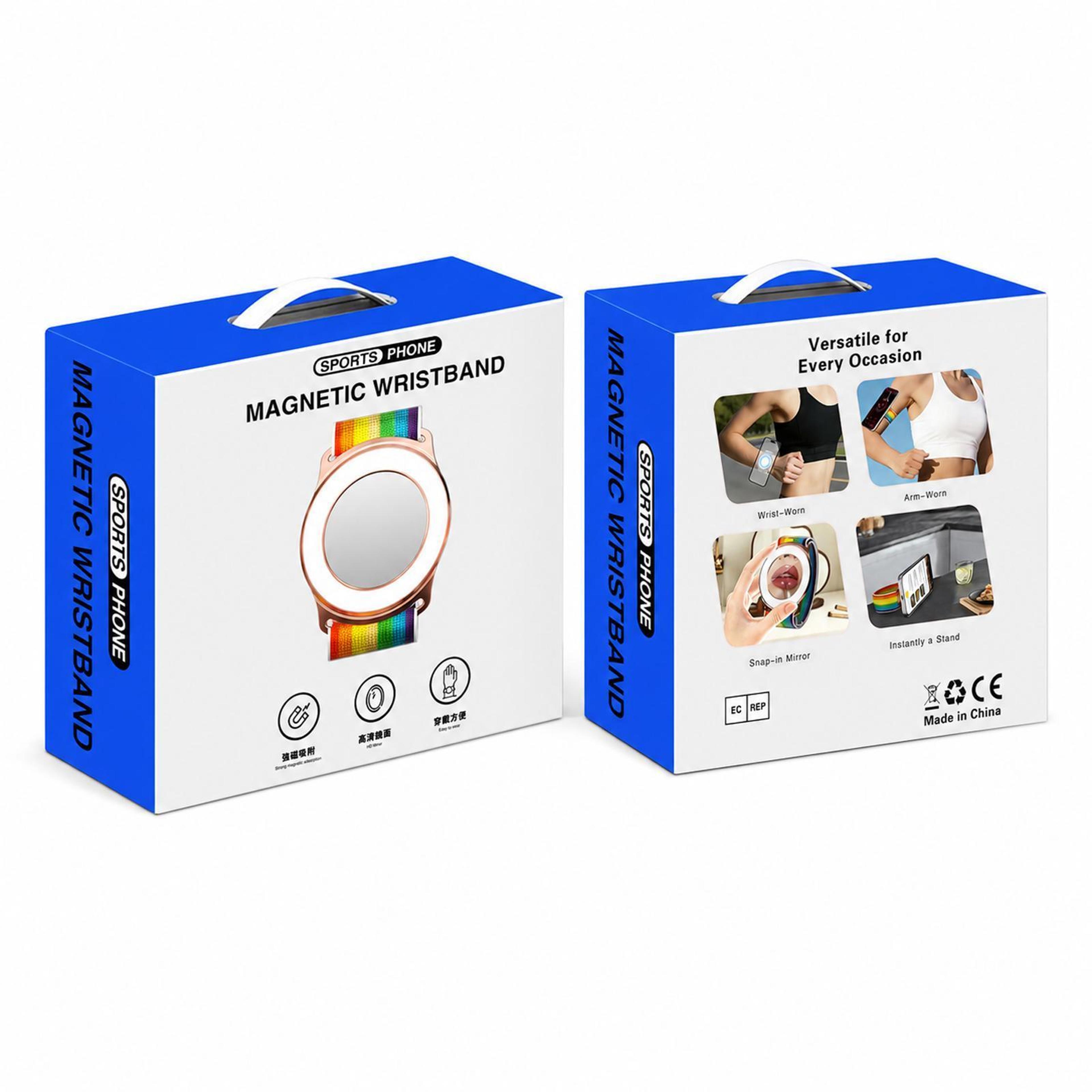Magnetic Phone Wristband Sports Phone Holder With HD Mirror 360 Rotating Magnetic Phone Holder 4