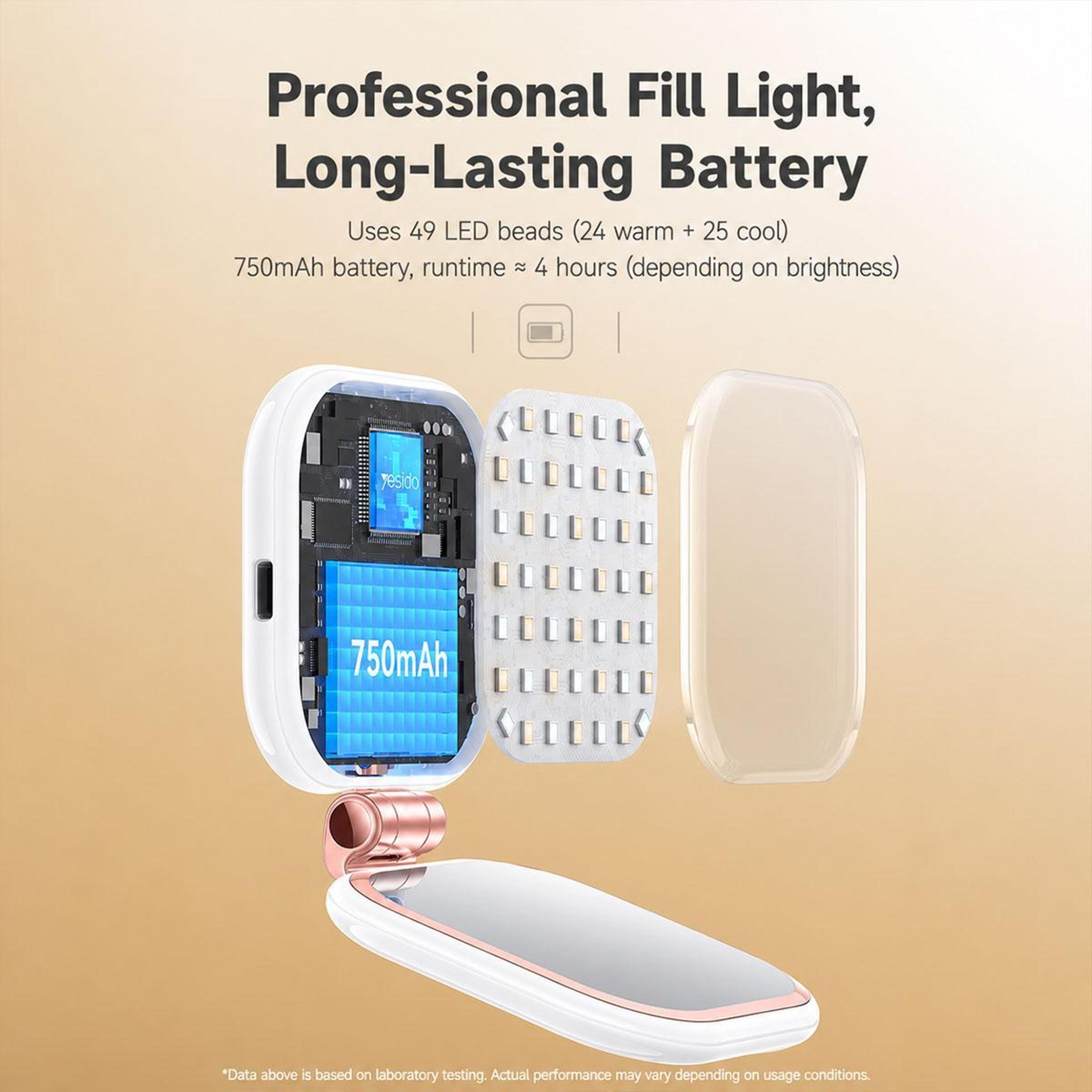 Magnetic Selfie Light With Mirror 49 LED Phone Fill Light 360 Rotating MagSafe Phone Light 10
