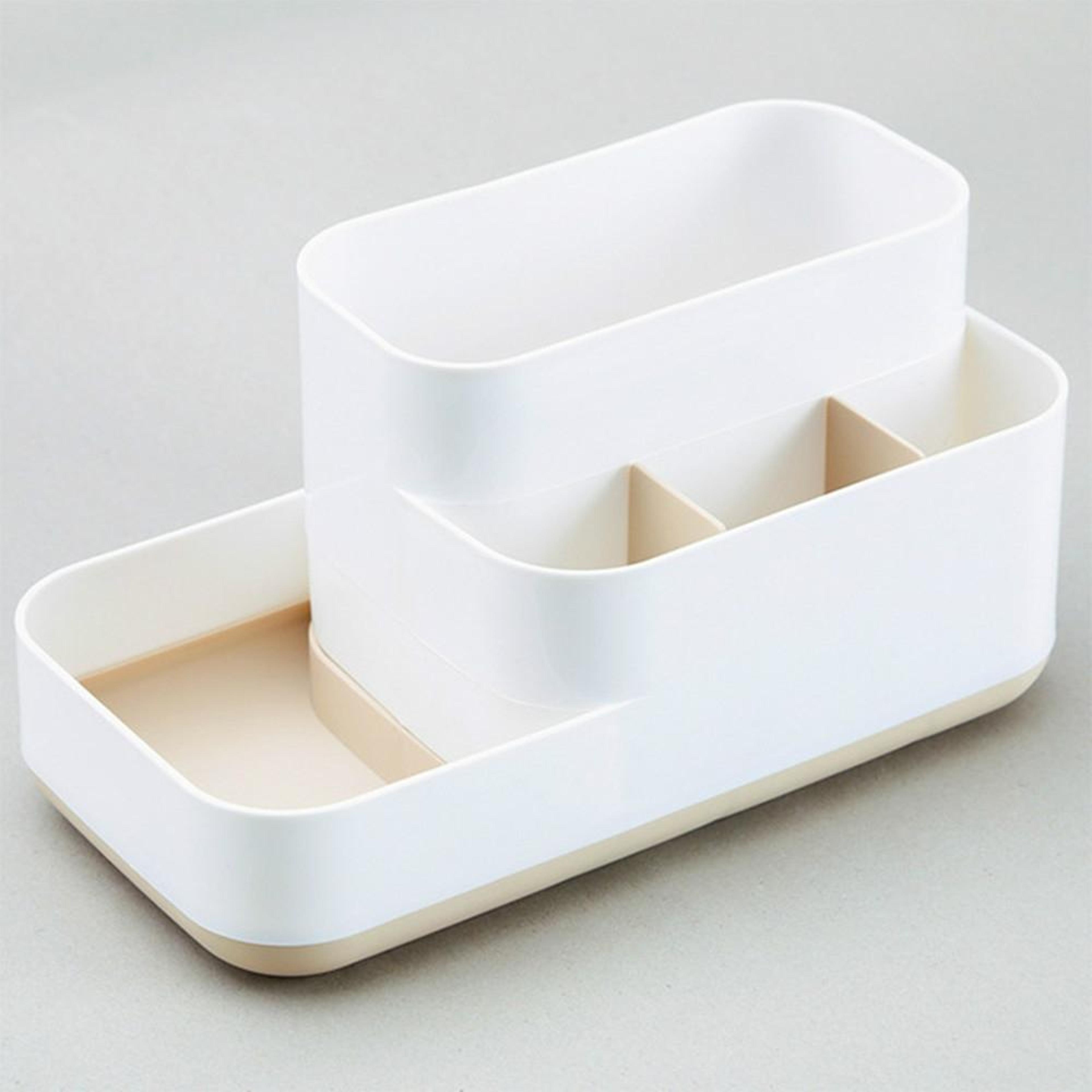 Detachable Makeup Organizer Desktop Storage Box With Adjustable Grid Cosmetic Vanity Organizer 4