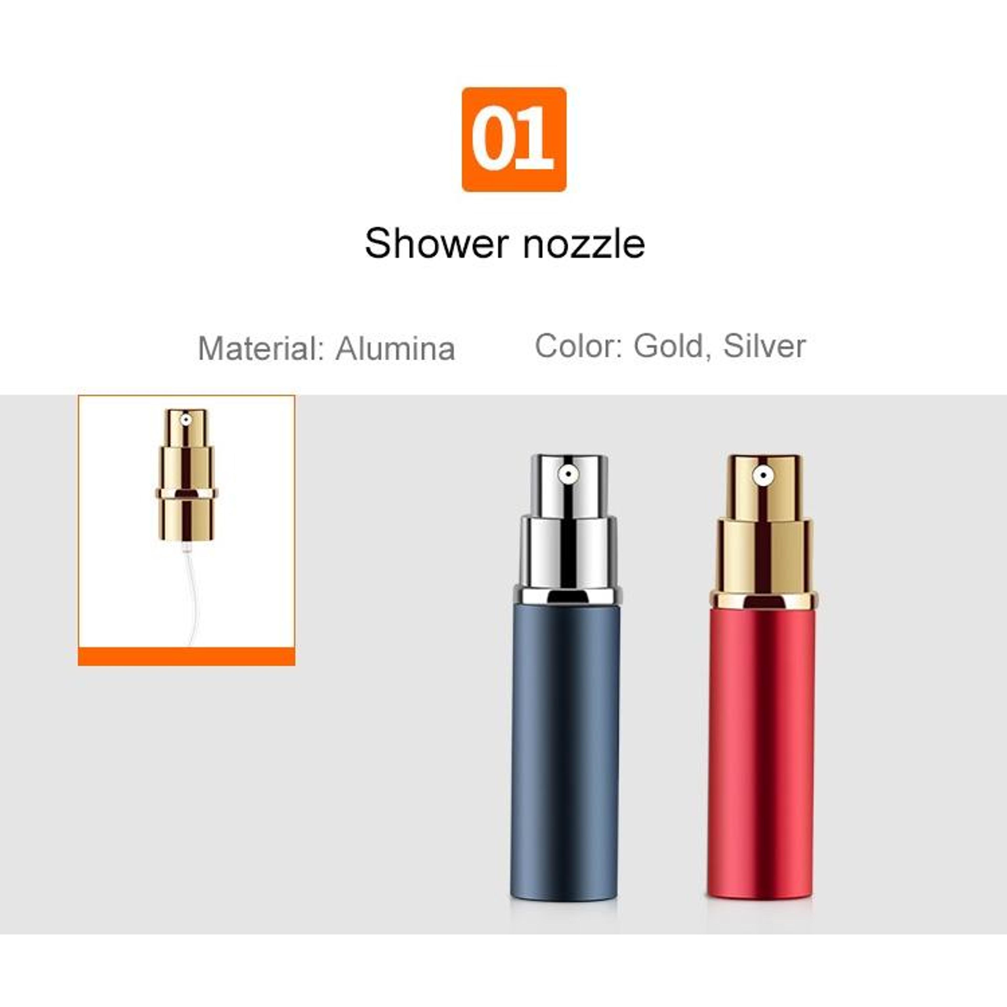 Portable Refillable Perfume Atomizer Travel Perfume Bottle With Fine Mist Glass Spray And Metallic  2