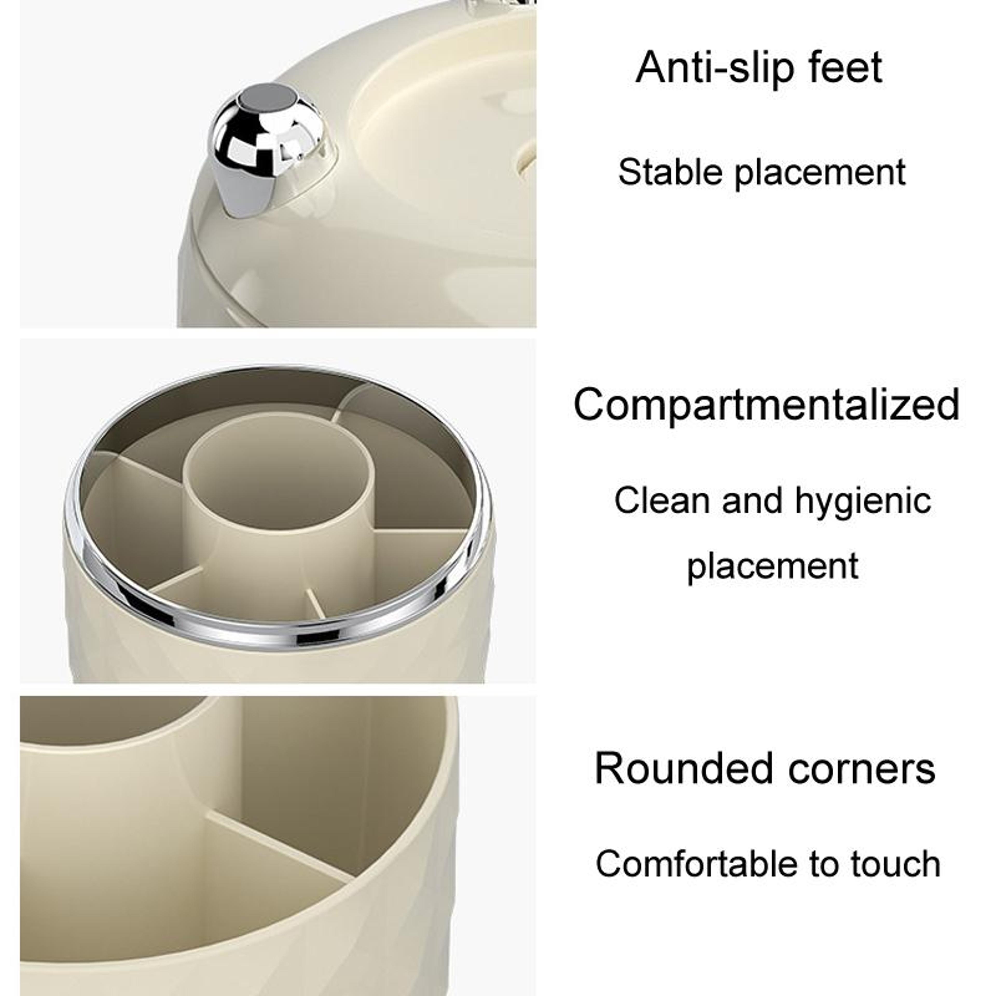 Large Capacity Makeup Organizer Rotating Dustproof Vanity Storage Box For Cosmetics And Skincare 2