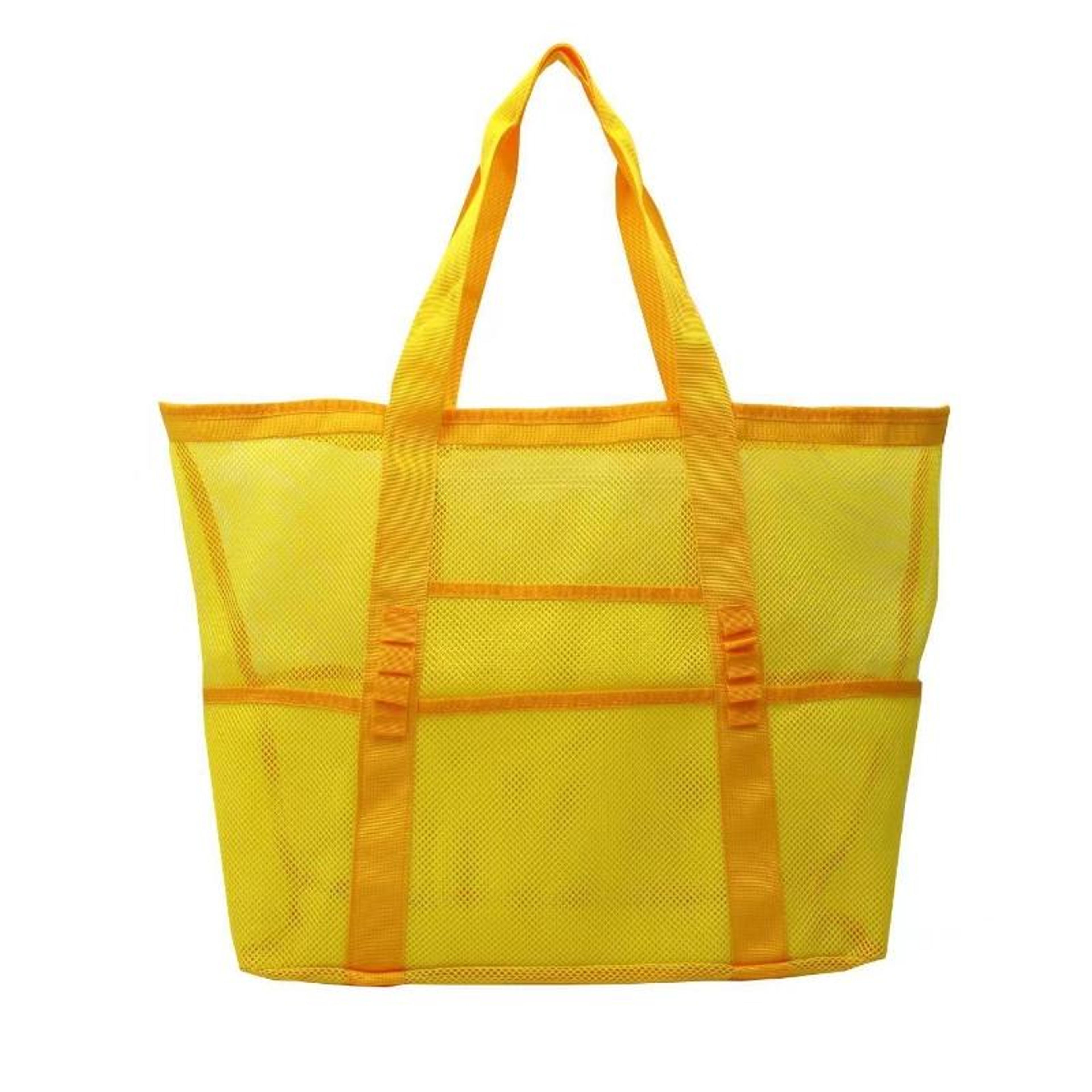 Large Capacity Mesh Beach Bag With 8 Pockets Lightweight Beach Tote Bag For Swimming Travel And Dai 9