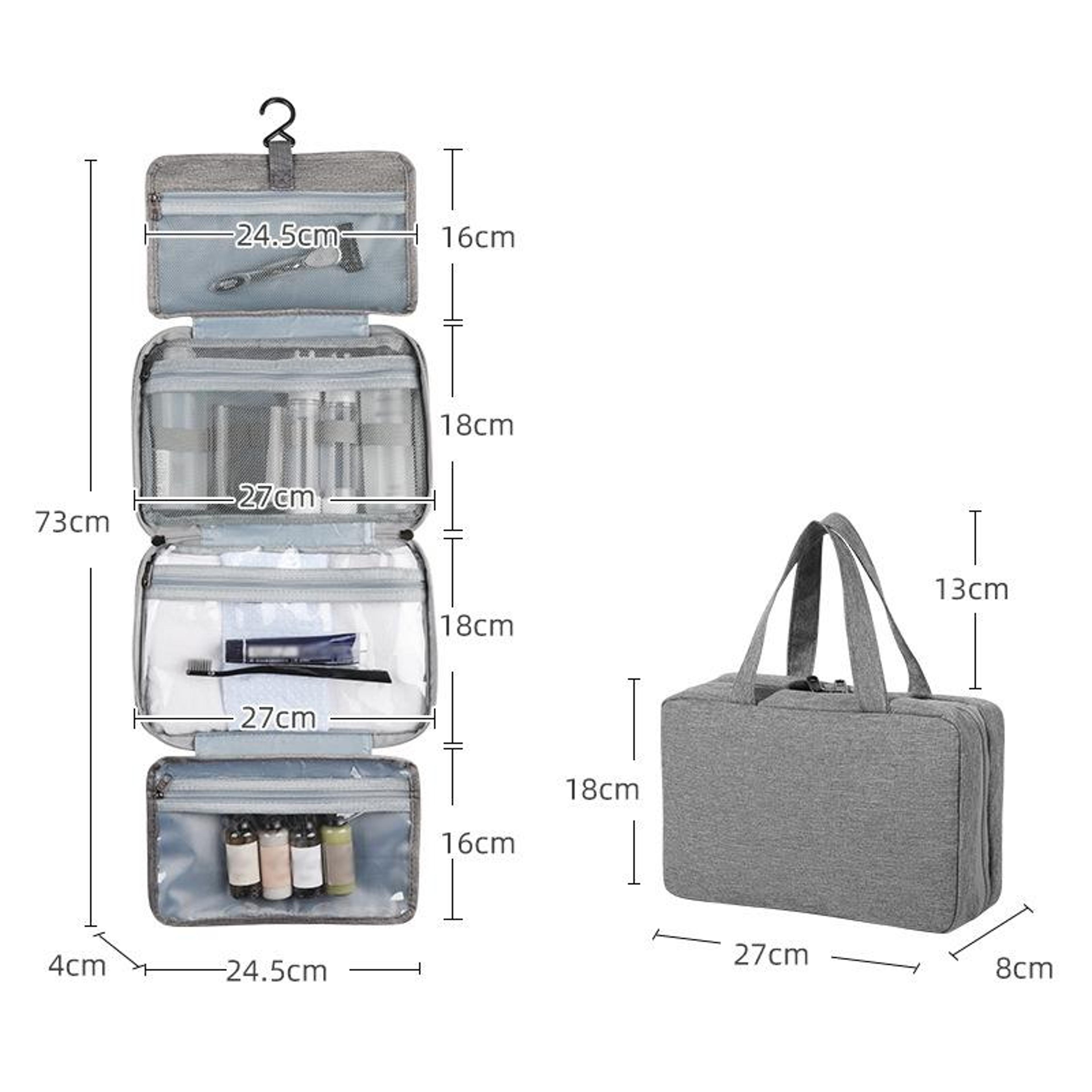 Foldable Waterproof Toiletry Bag With Hook  Transparent Organizer For Travel Makeup Storage 6