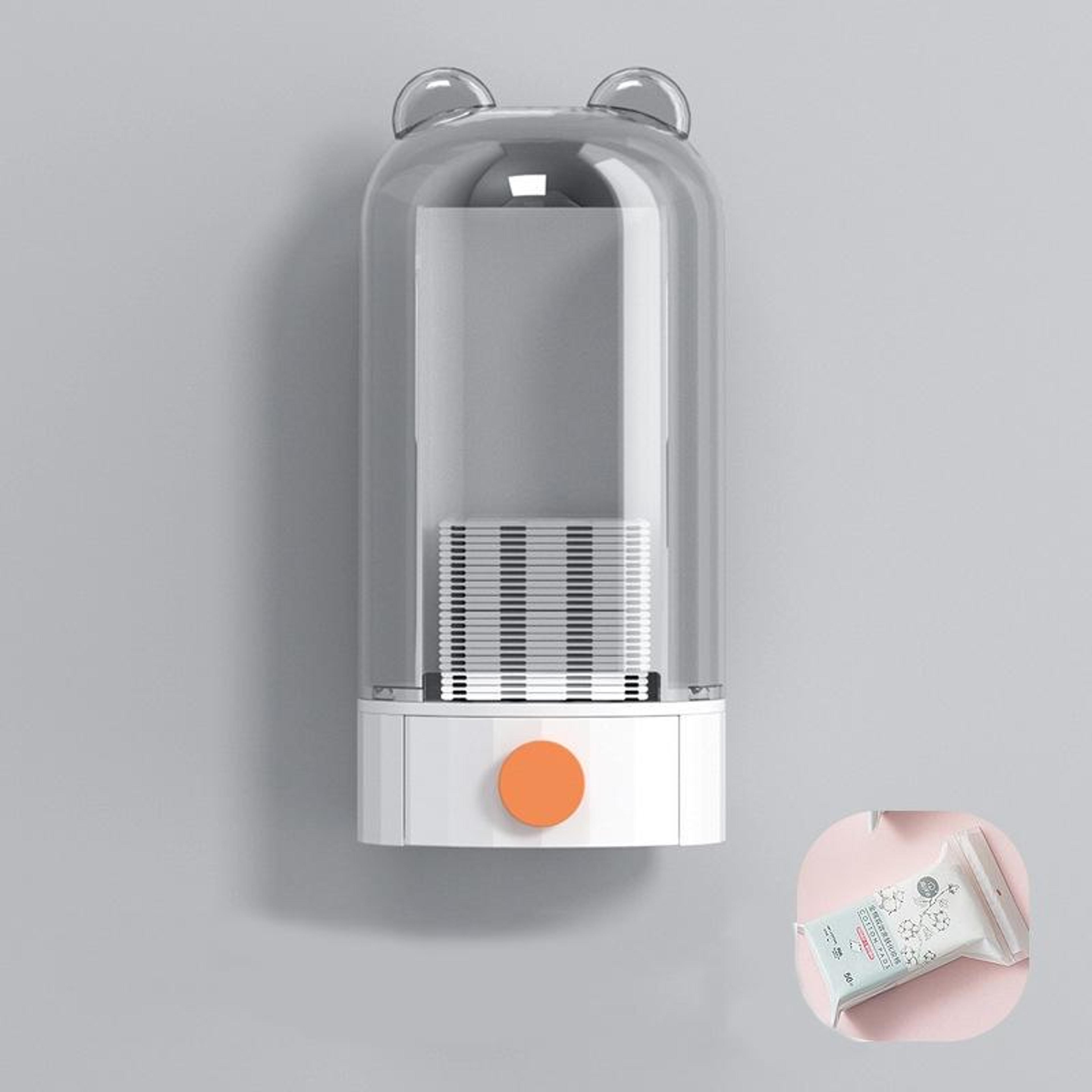 Automatic Cotton Pad Dispenser Wall Mounted Transparent Cotton Pad Holder Makeup Organizer With 50  7