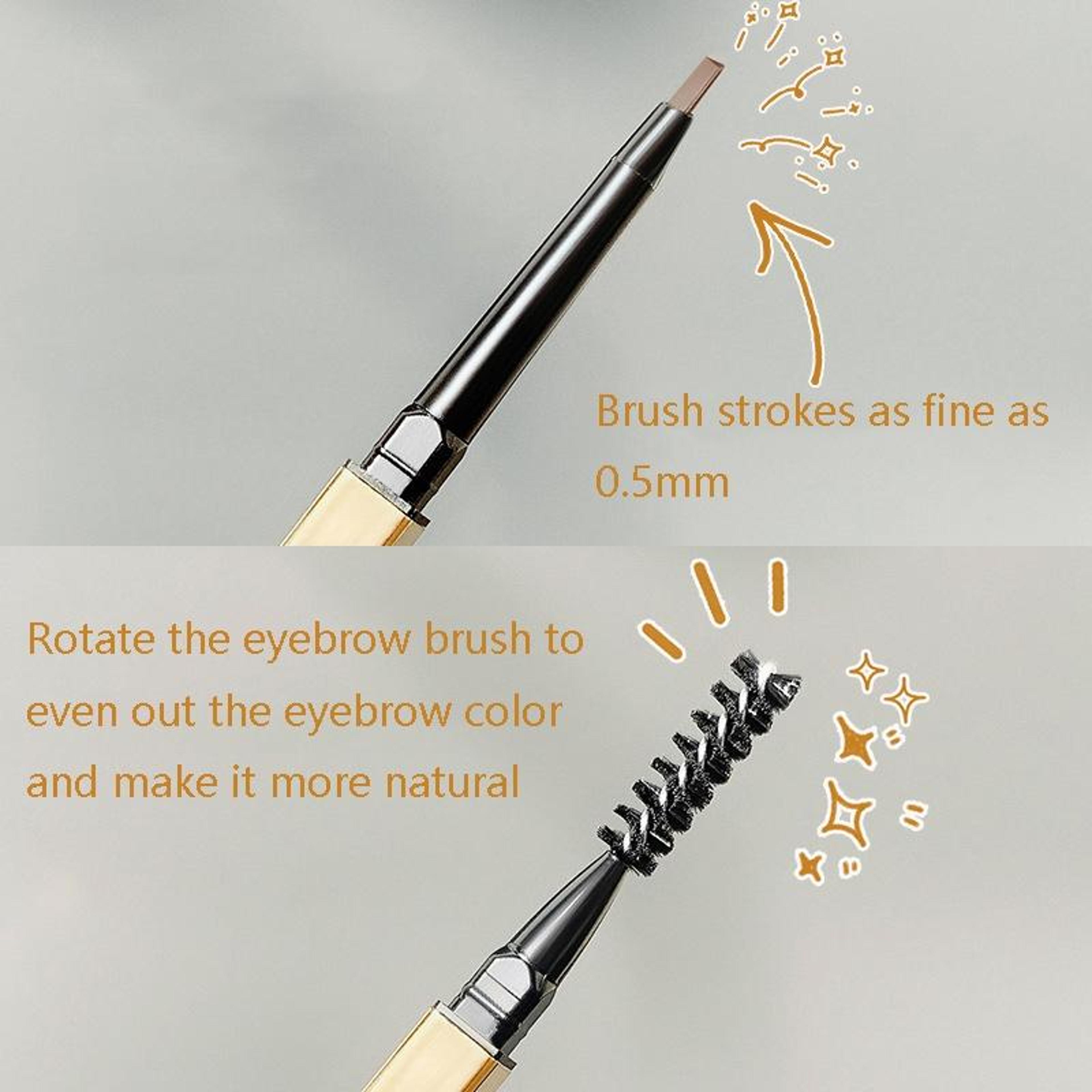 3PCS Small Gold Bar Waterproof Eyebrow Pencil Fine Tip Micro Brow Pencil With Built In Brush 6