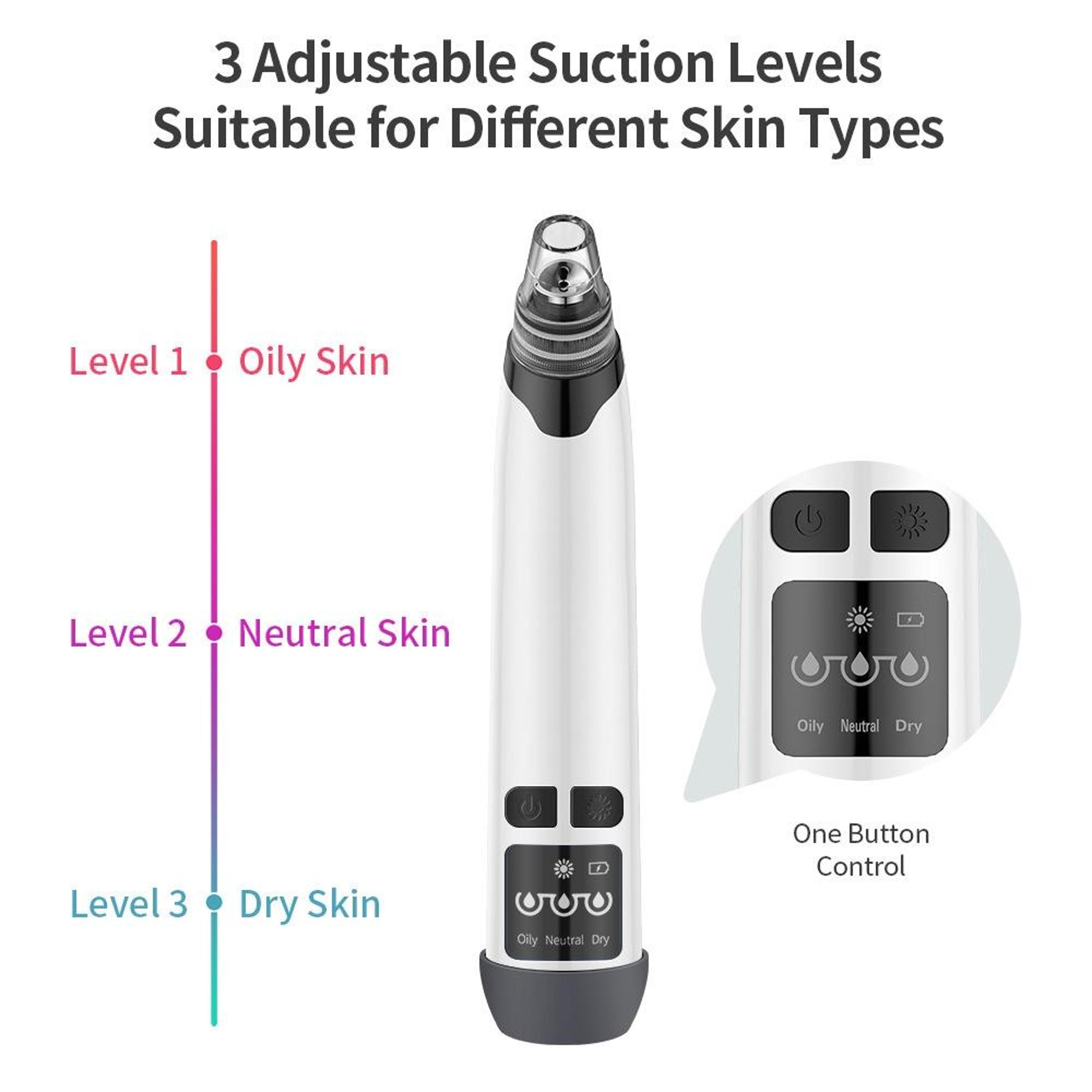Electric Blackhead Remover Pore Cleaner With Hot Compress USB Rechargeable Facial Pore Vacuum 4