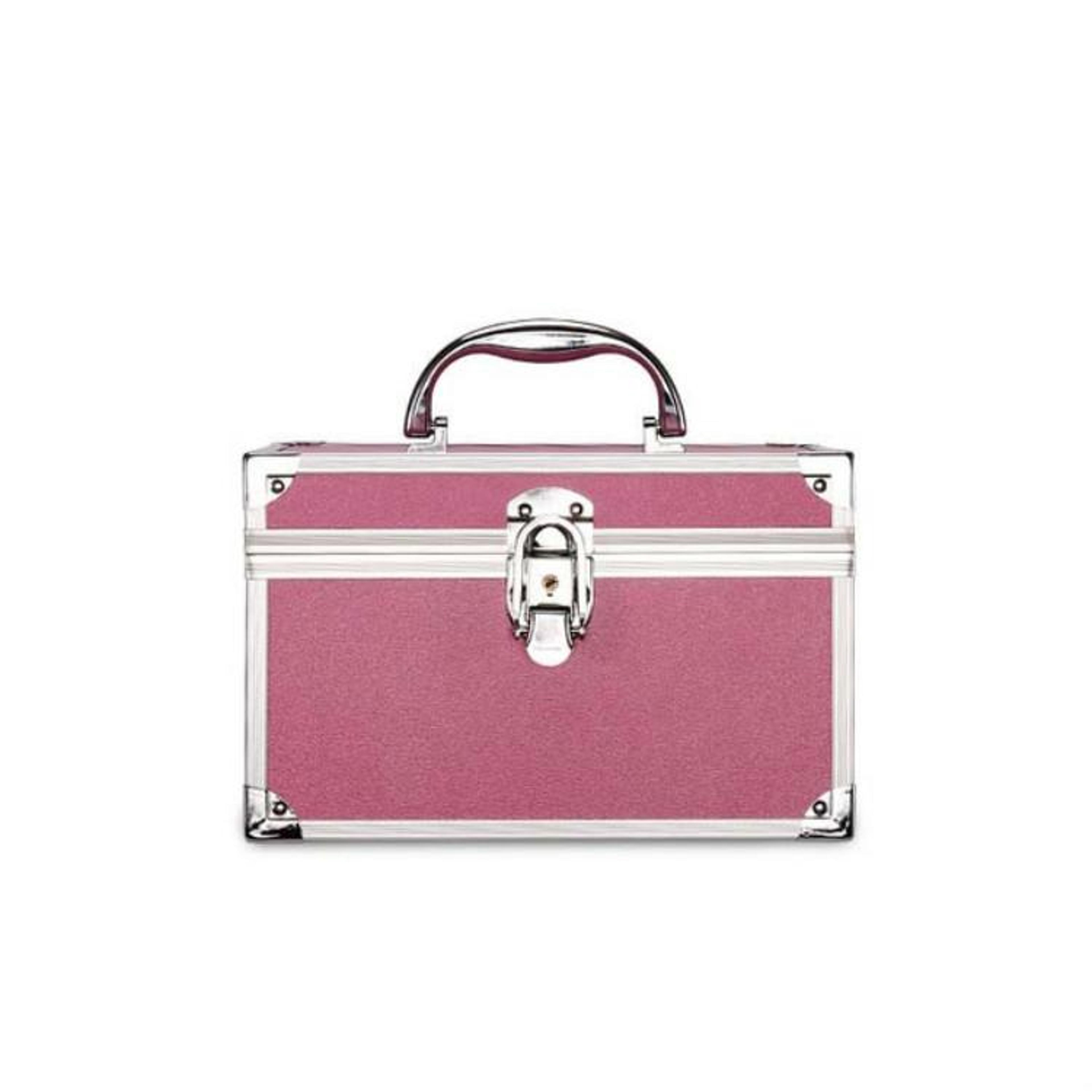 Professional Makeup Train Case Portable Cosmetic Storage Box With Mirror And Lock 1