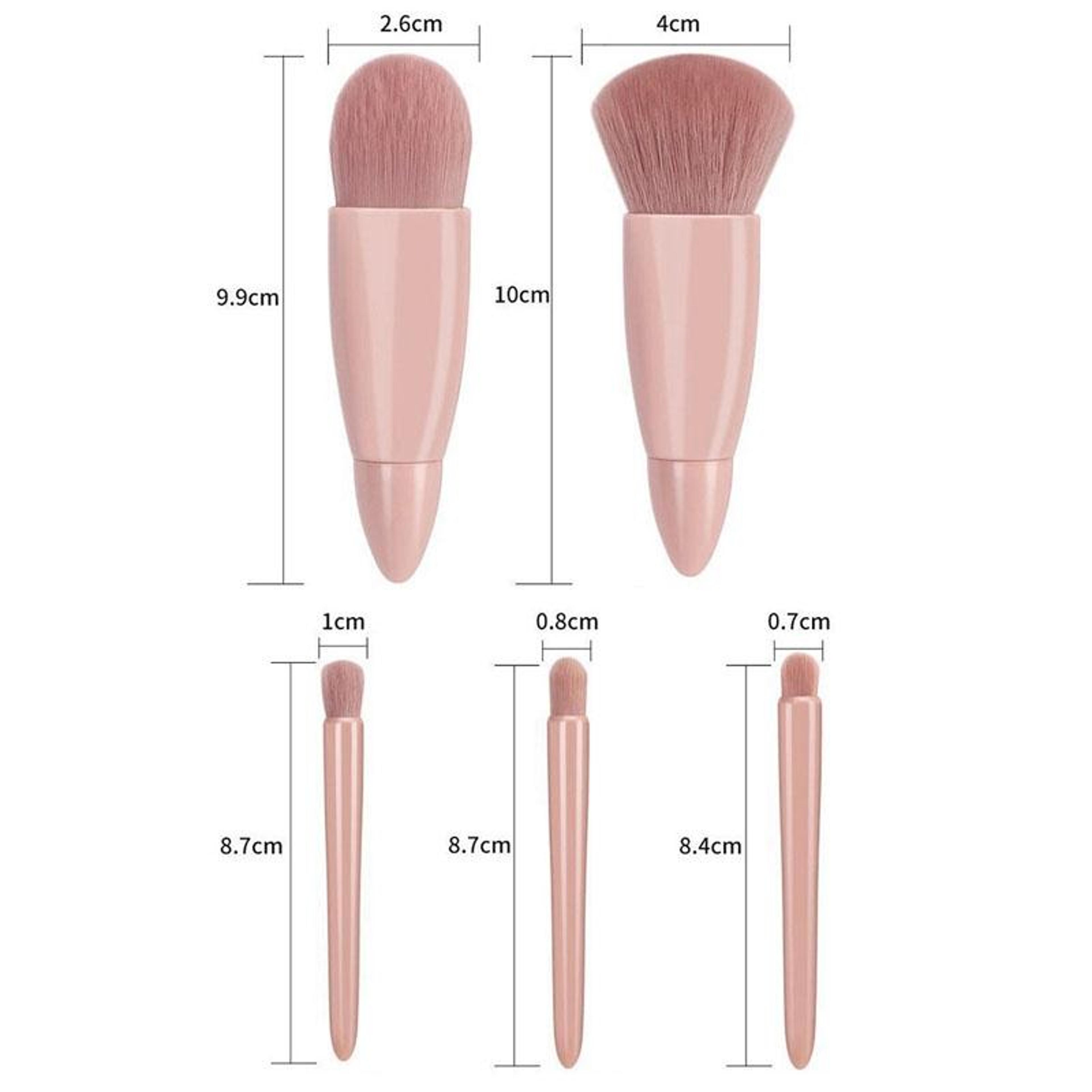 Portable Makeup Brush Set With Mirror 5 Piece Travel Makeup Brushes Beauty Kit 1