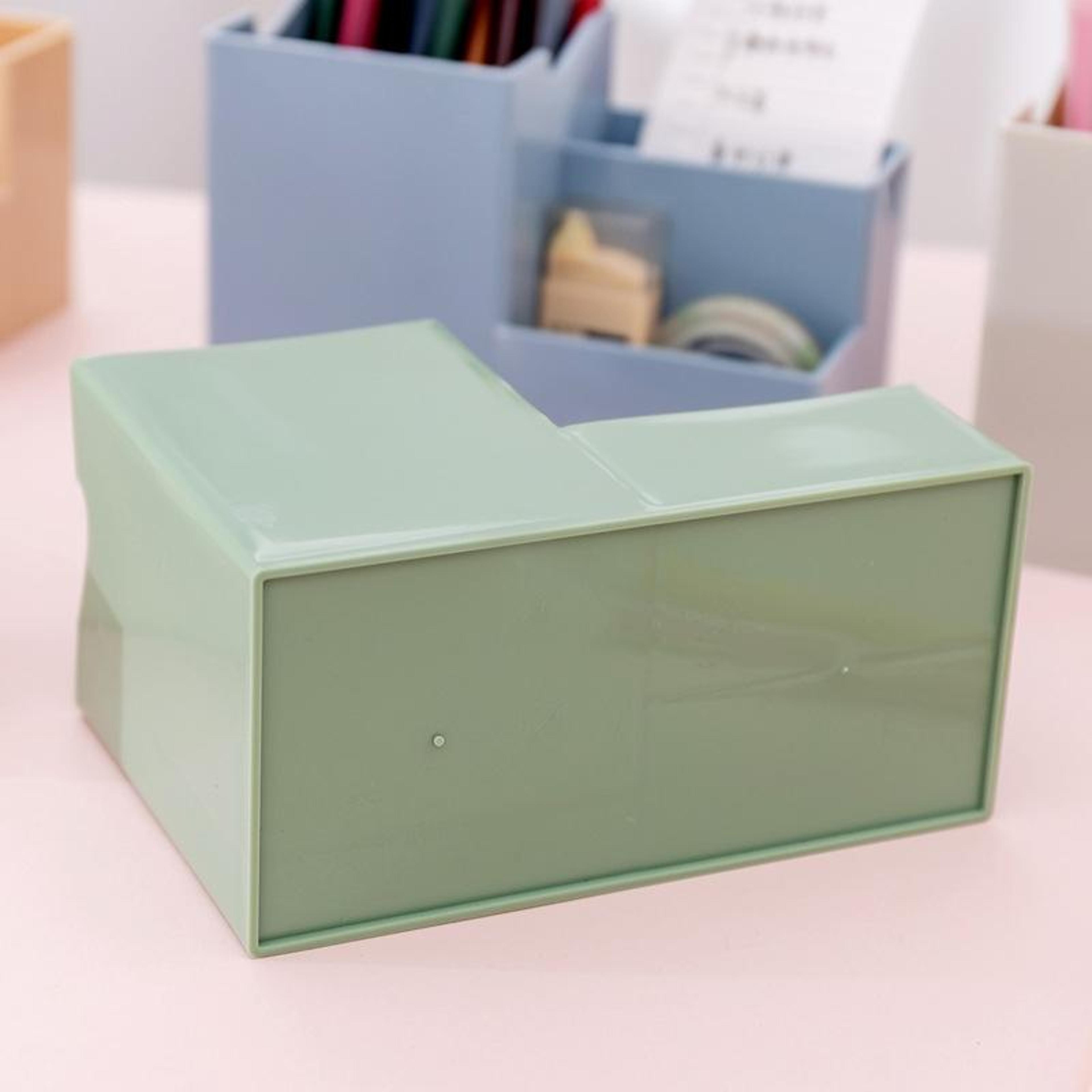 Morandi Desktop Pen Holder Multifunctional Desk Organizer Makeup Brush Storage Box 2