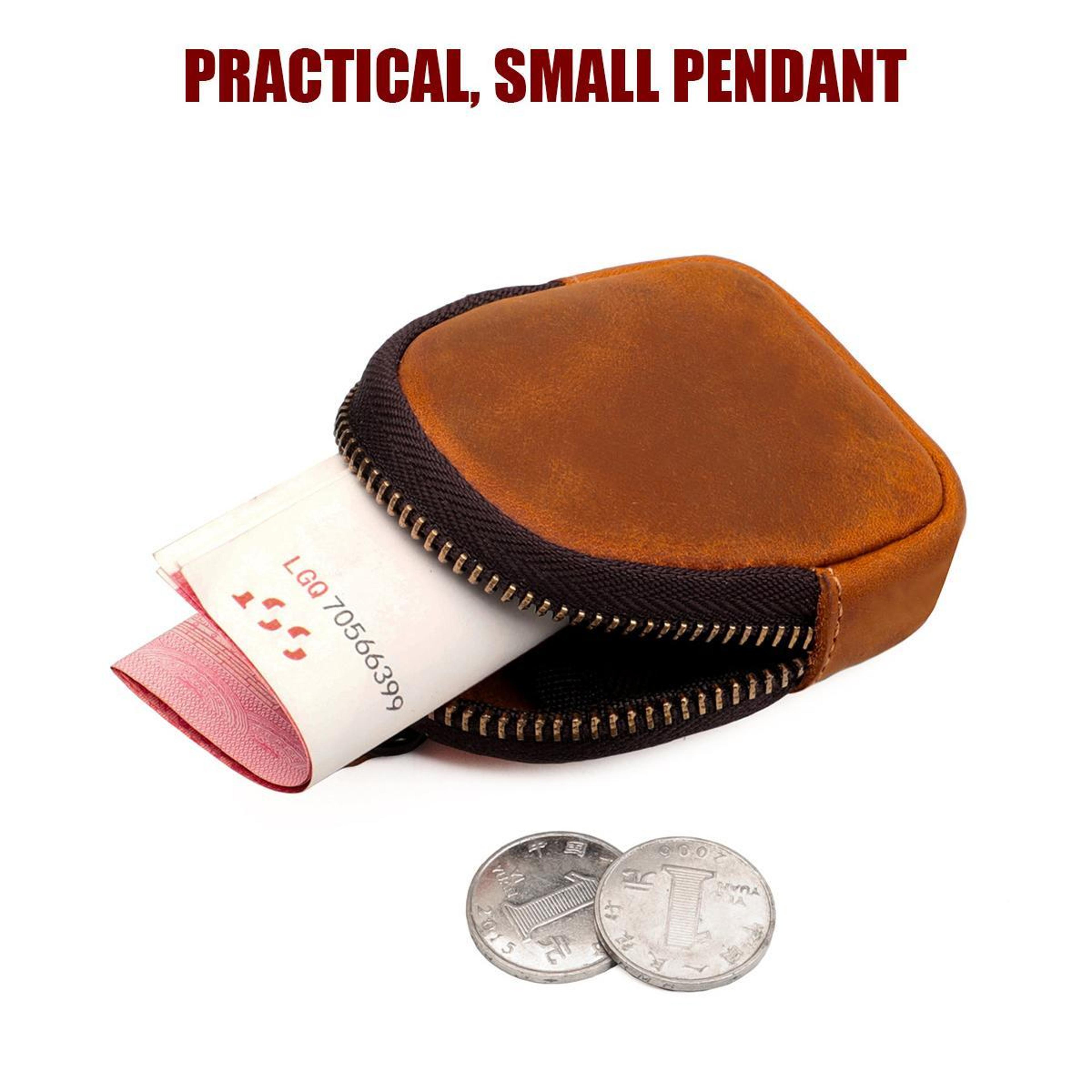 Genuine Leather Coin Purse Small Zip Pouch Mini Key Holder Wallet 5