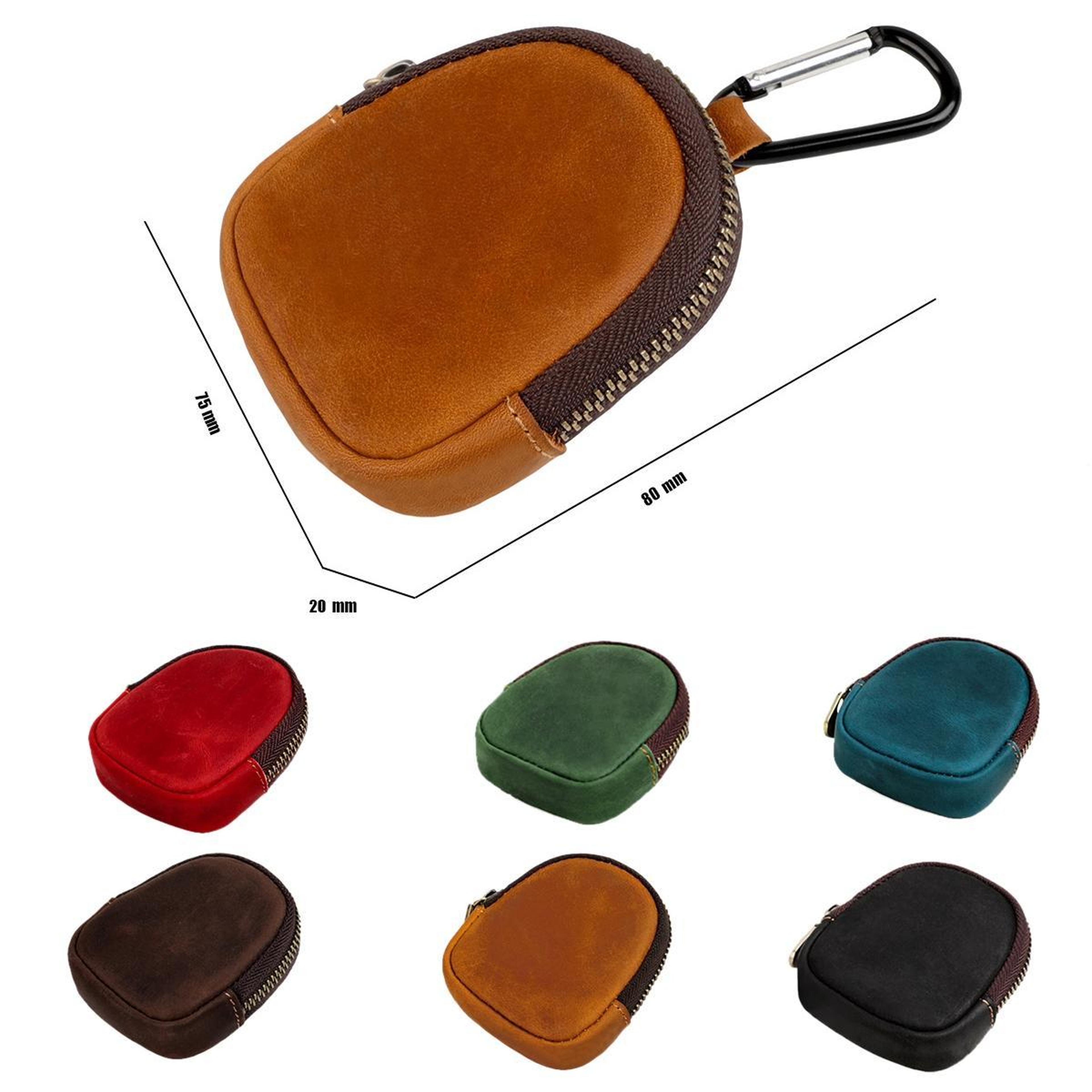 Genuine Leather Coin Purse Small Zip Pouch Mini Key Holder Wallet 2