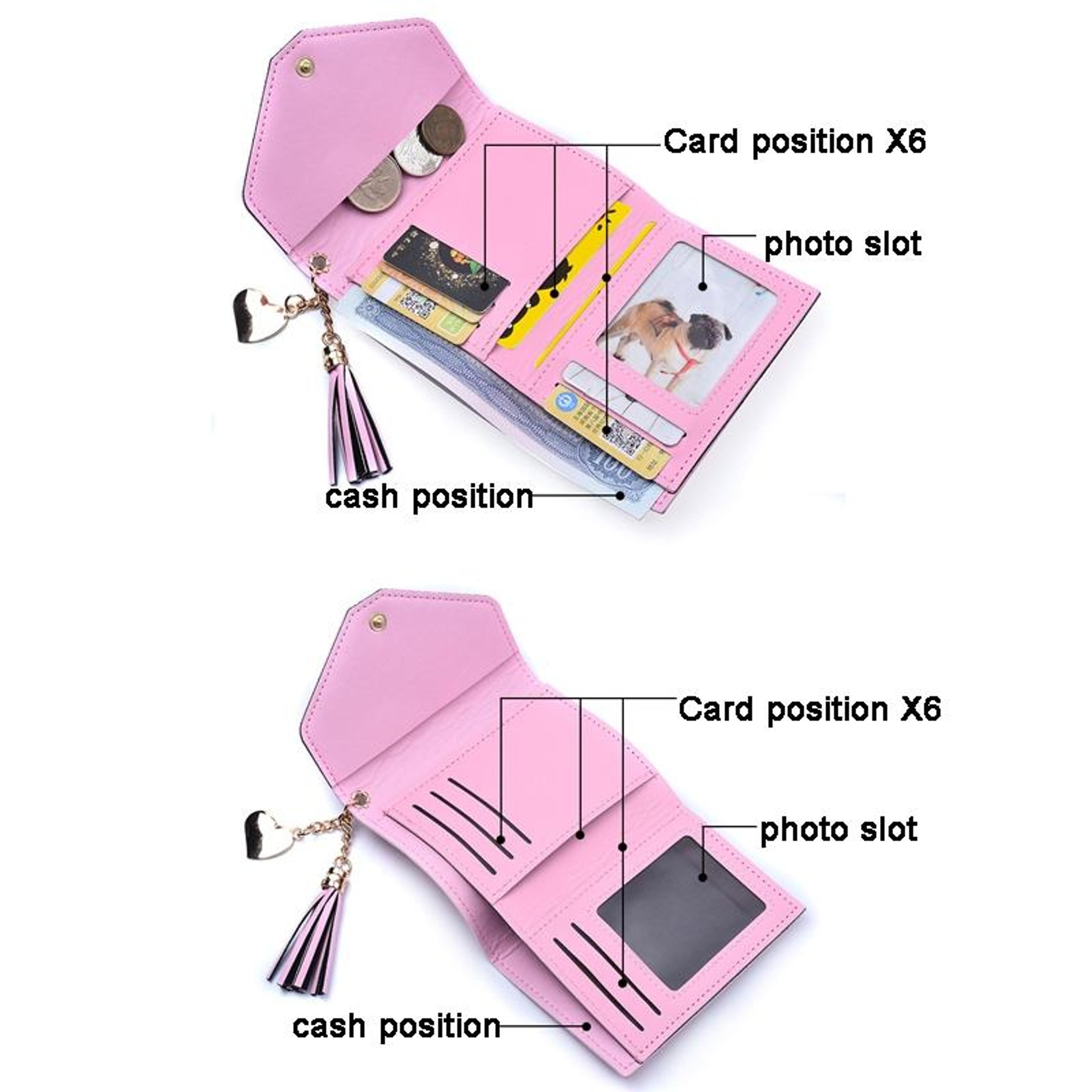 Elegant Trifold Wallet For Women Crocodile Pattern PU Leather Wallet With Tassel Card Holder 3