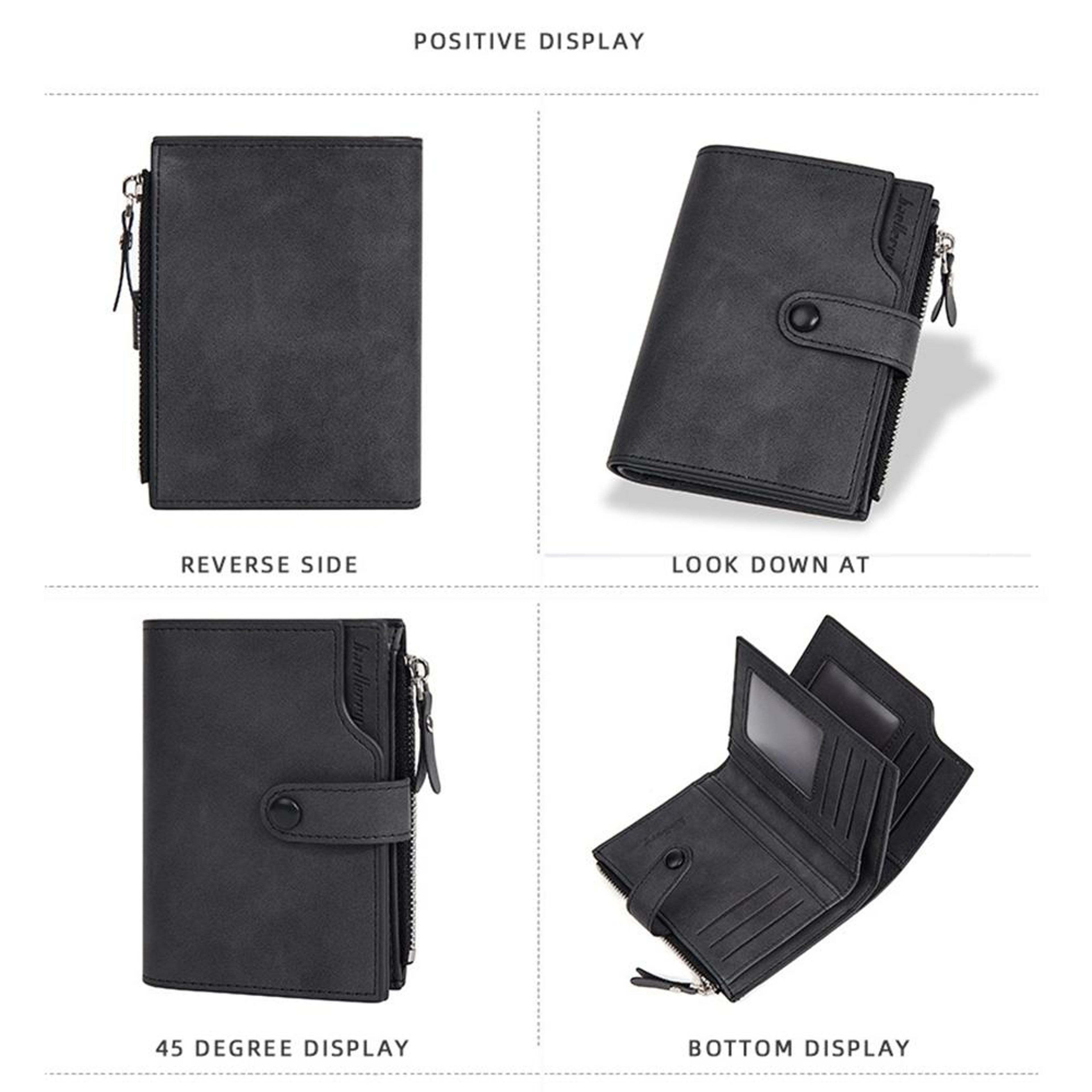 RFID Wallet Compact Trifold Wallet With Zipper Coin Purse And Card Holder 1