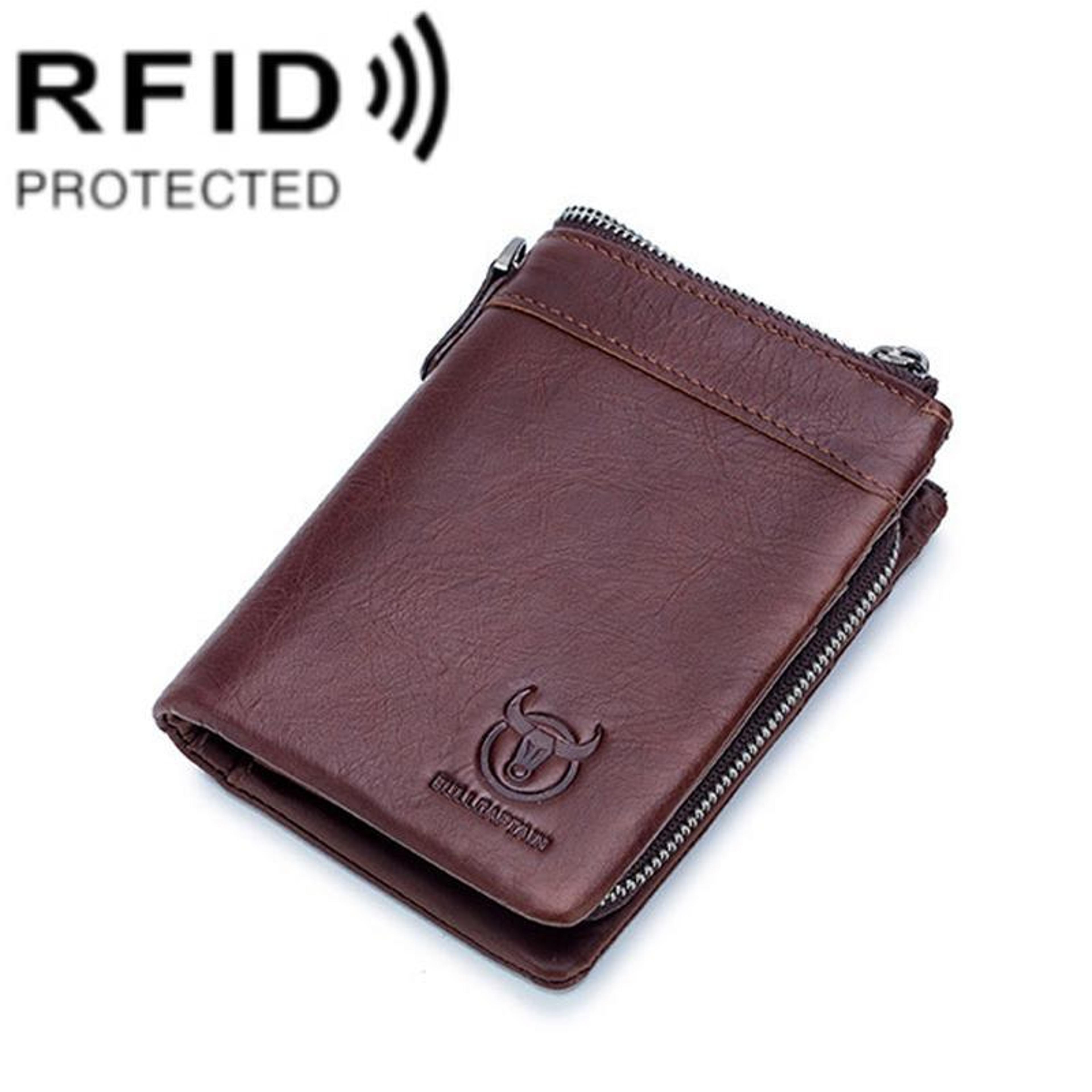 RFID Leather Wallet For Men Multi Slot Card Holder Wallet With Detachable Coin Purse 10