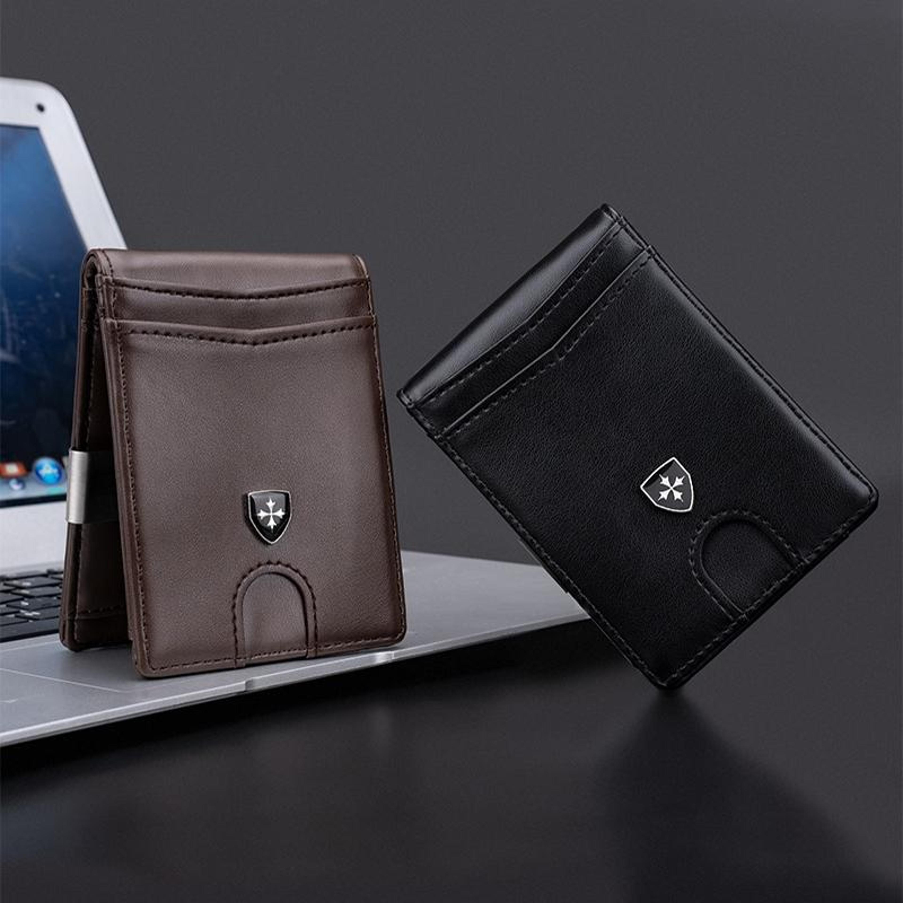 RFID Blocking Leather Wallet Multi Card Holder Slim Anti Theft Card Organizer 0
