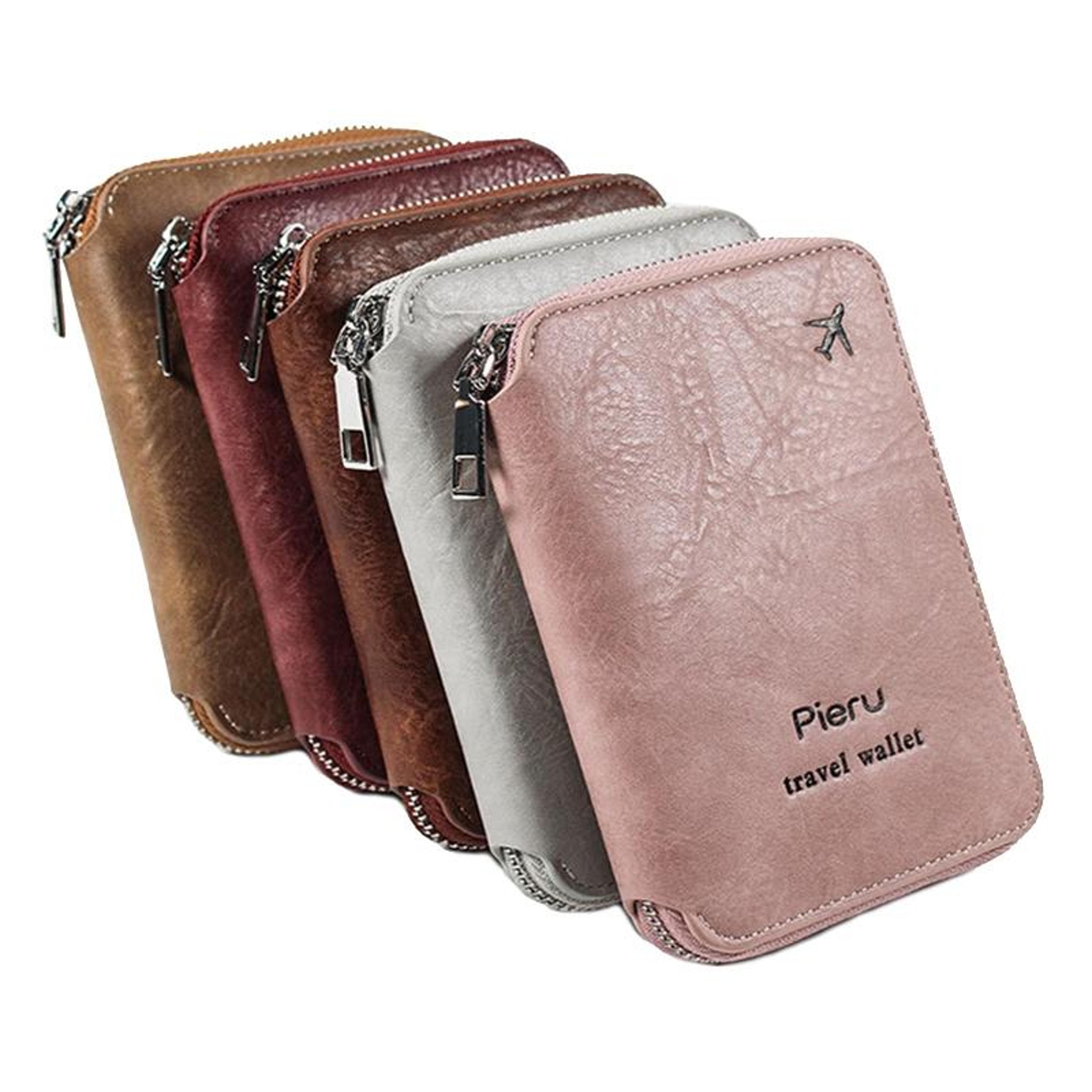 RFID Travel Document Organizer Large Capacity Passport Wallet Zipper Storage Bag 0