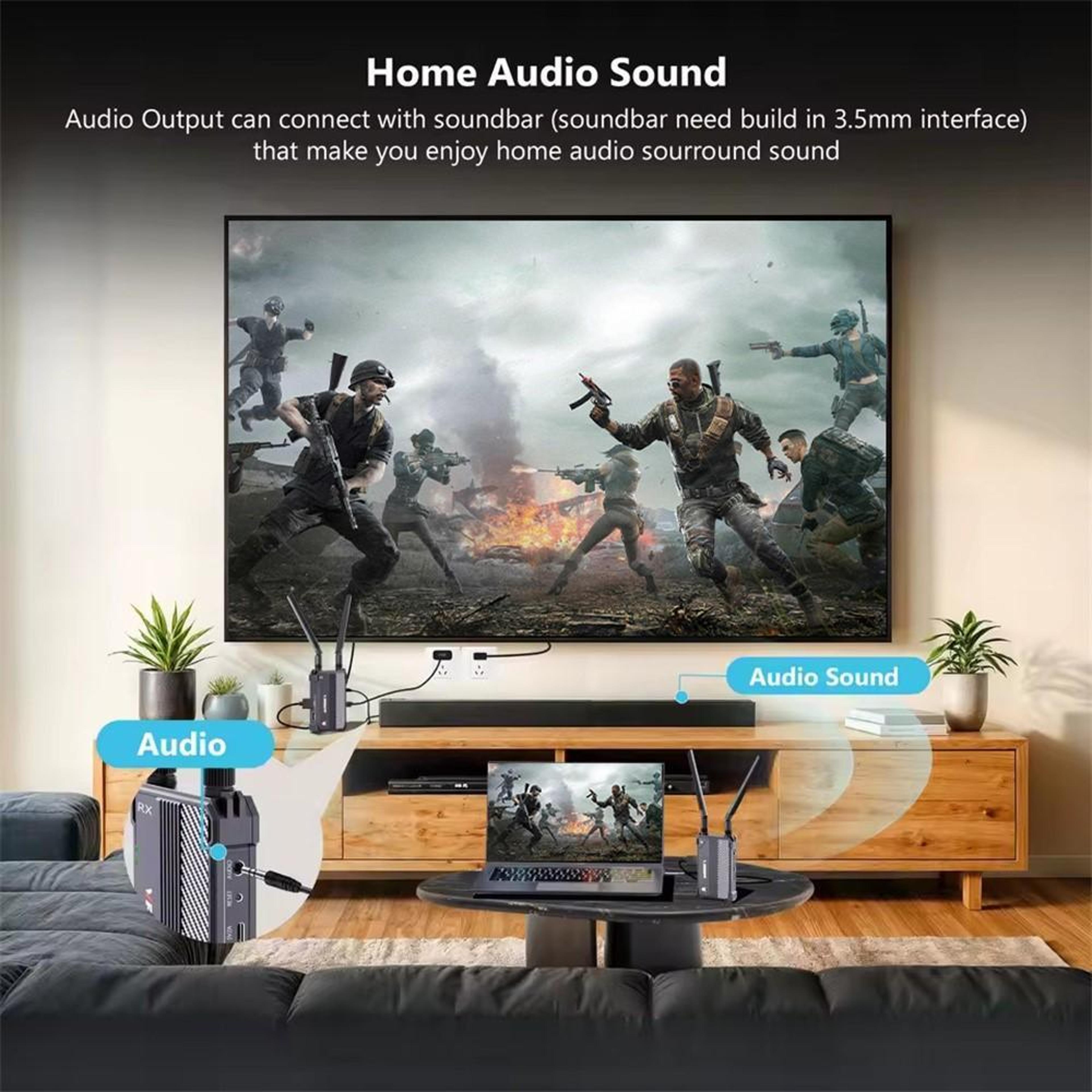 4K Ultra HD Wireless HDMI Transmitter Receiver Kit 350m Long Range Extender 5