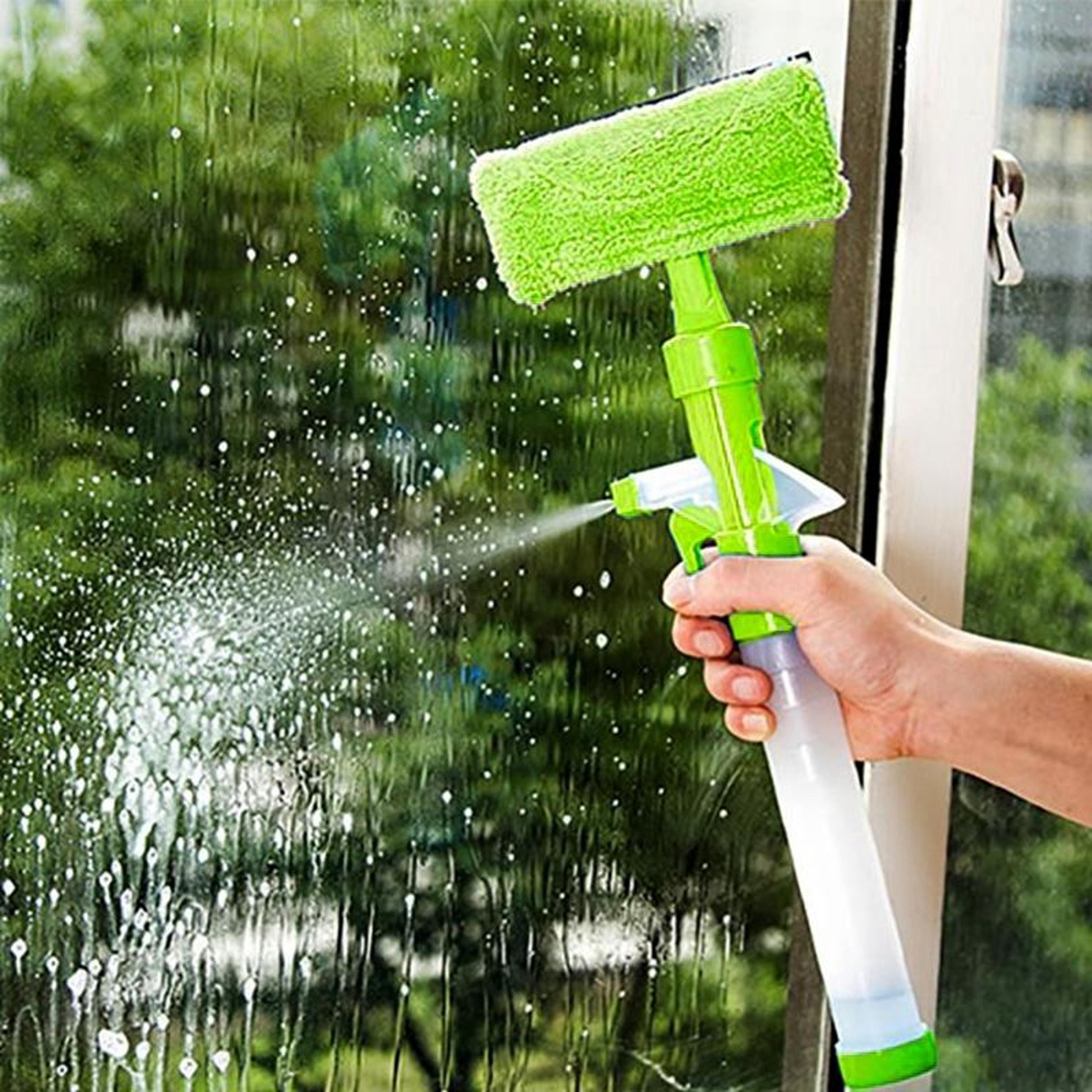 Multi Surface Window Cleaning Tool Spray Brush With Silicone Window Squeegee 5