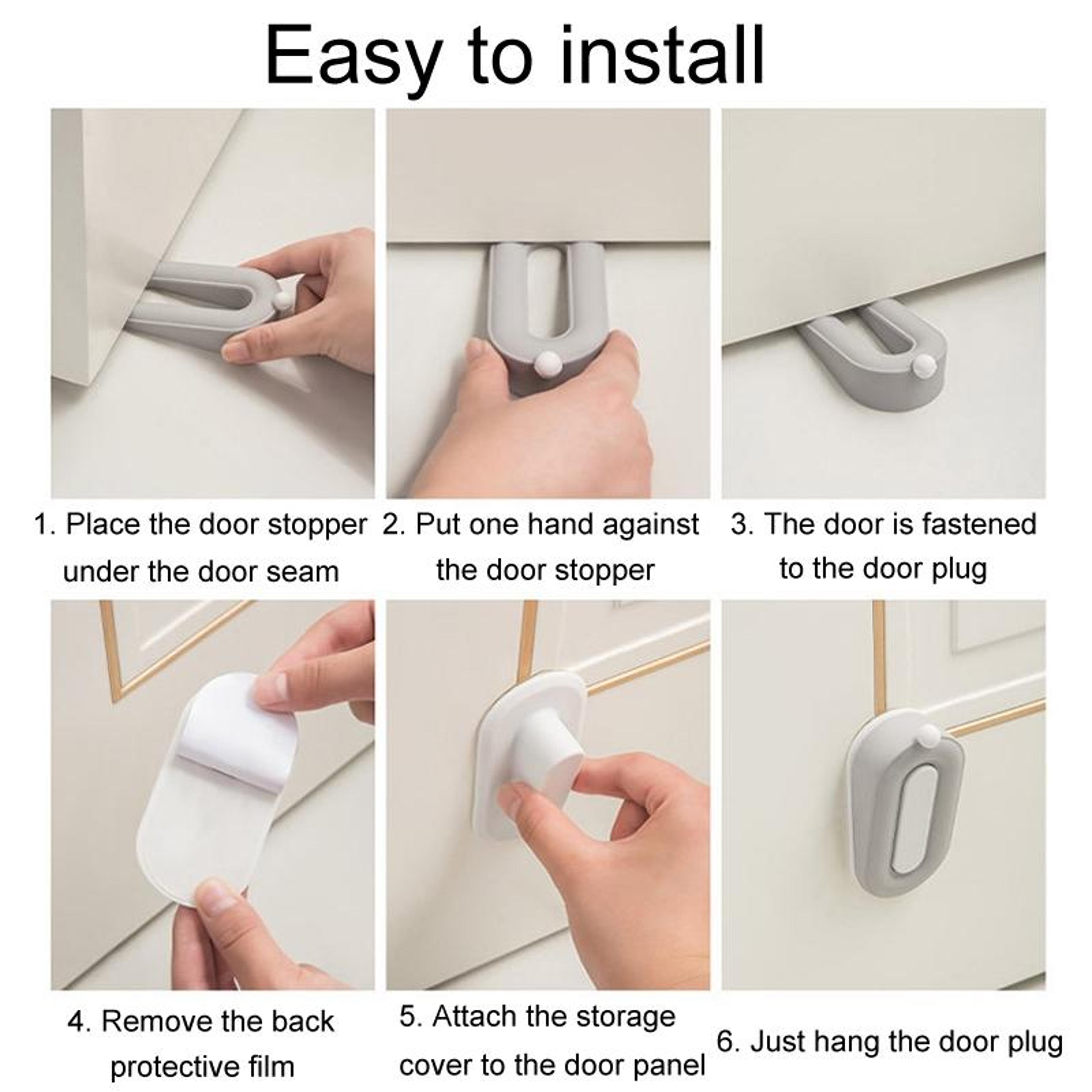 Silent Door Stopper Silicone Wall Protector No Drill Anti Collision Door Stop 6