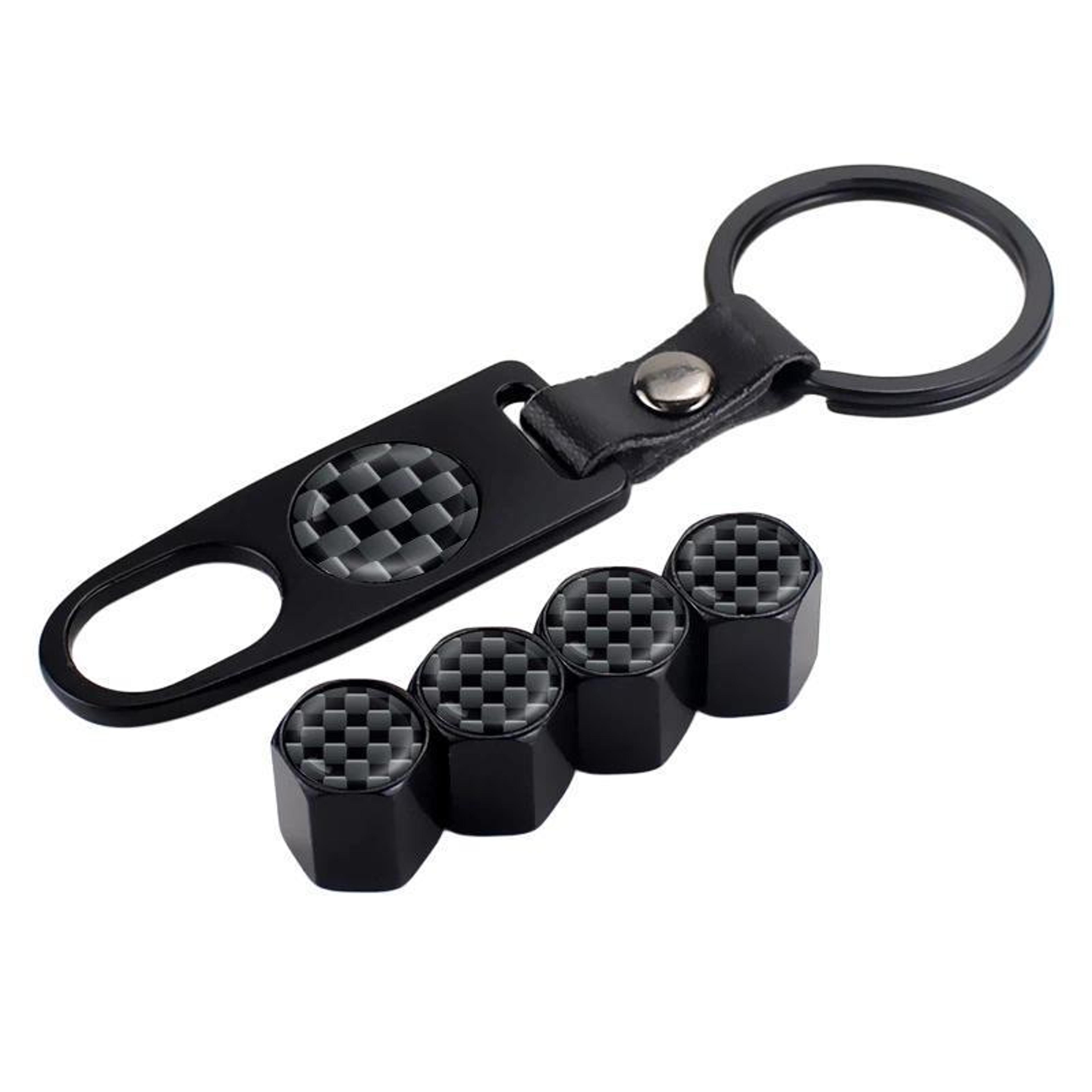 Universal Carbon Fiber Tire Valve Stem Caps Airtight Dust Proof Wheel Valve Covers 4 PCS 5