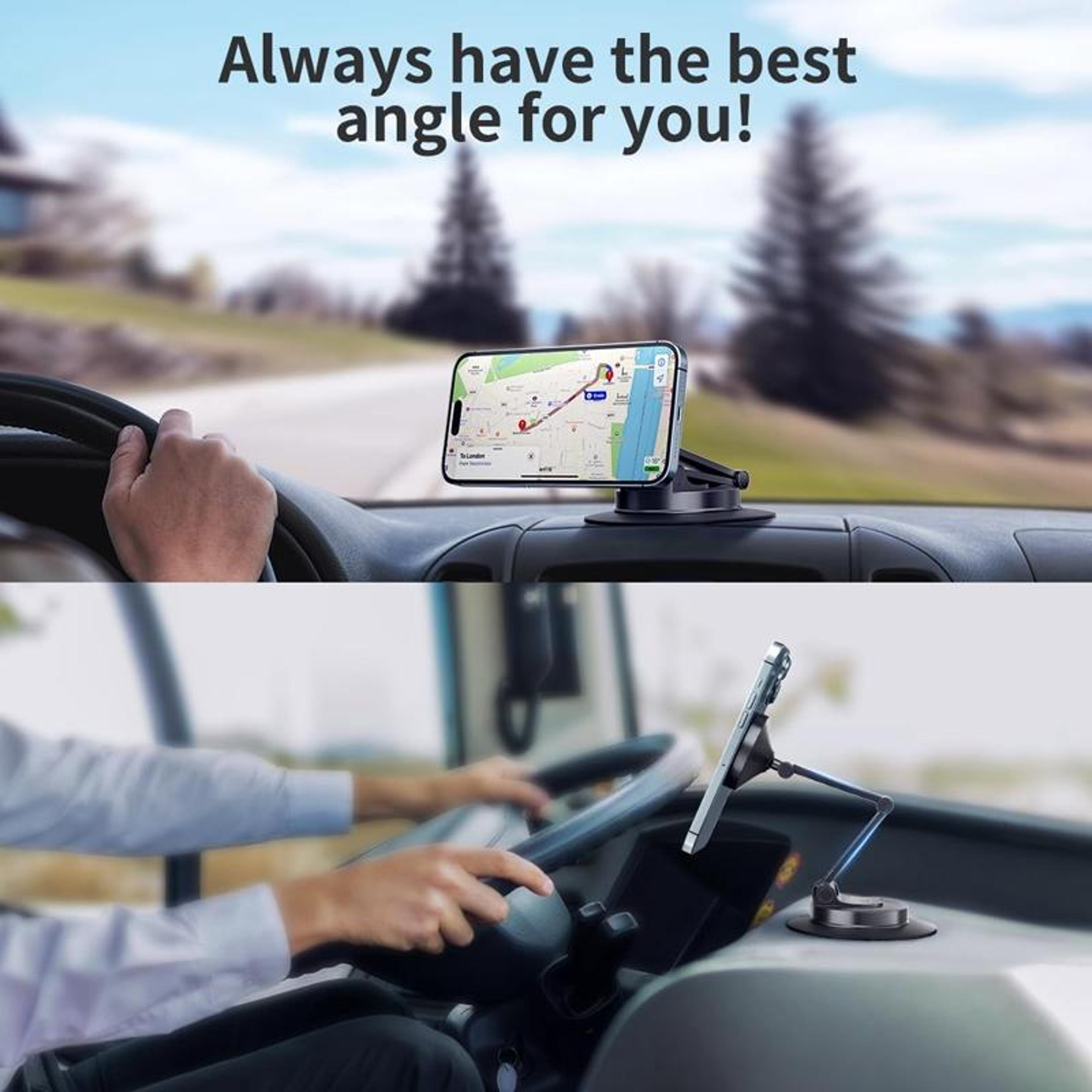 MagSafe Car Mount 360 Rotating Magnetic Phone Holder Foldable Metal Dashboard Stand 2