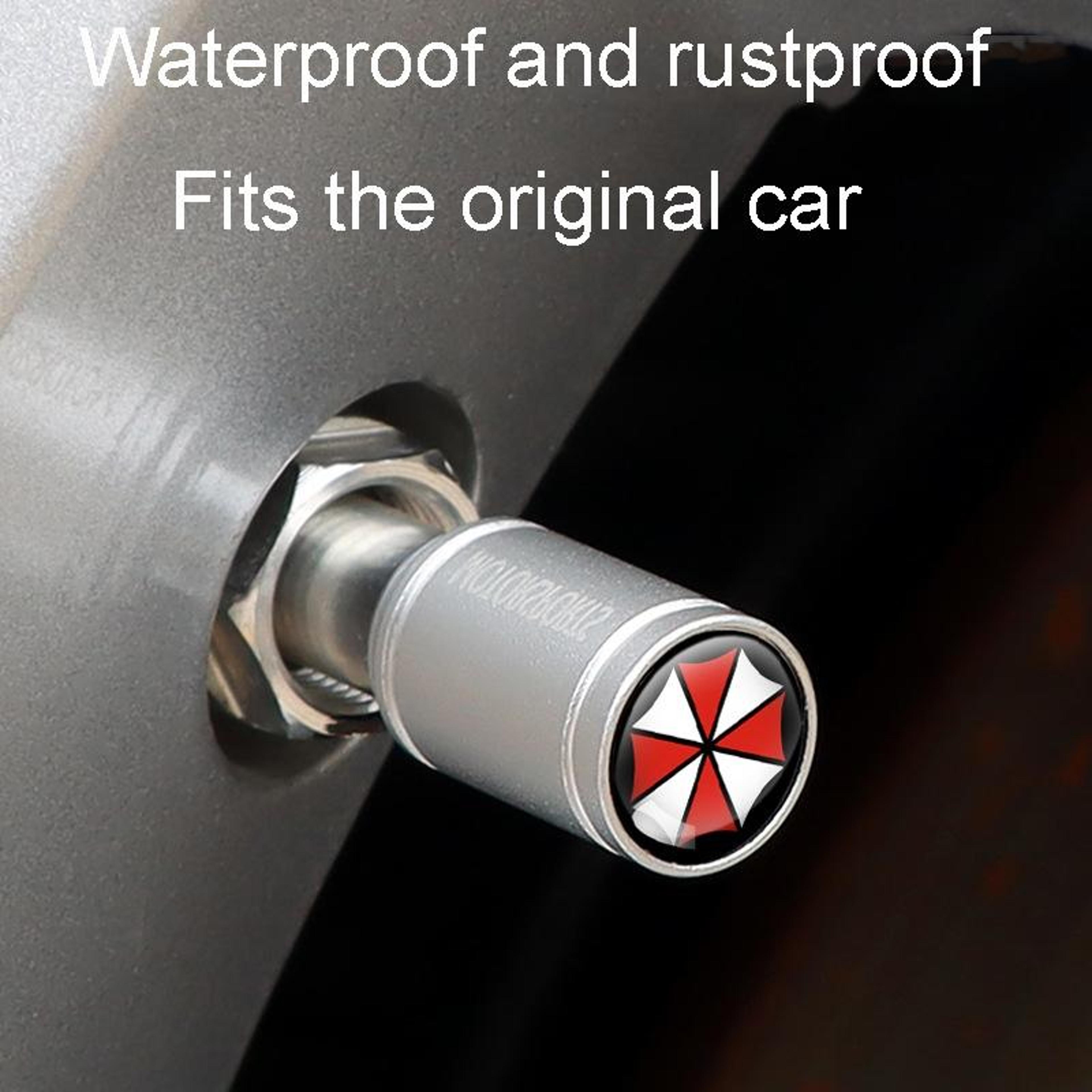 Universal Tire Valve Caps Aluminum Valve Stem Covers 4 Piece Anti Leak Rustproof Set 4