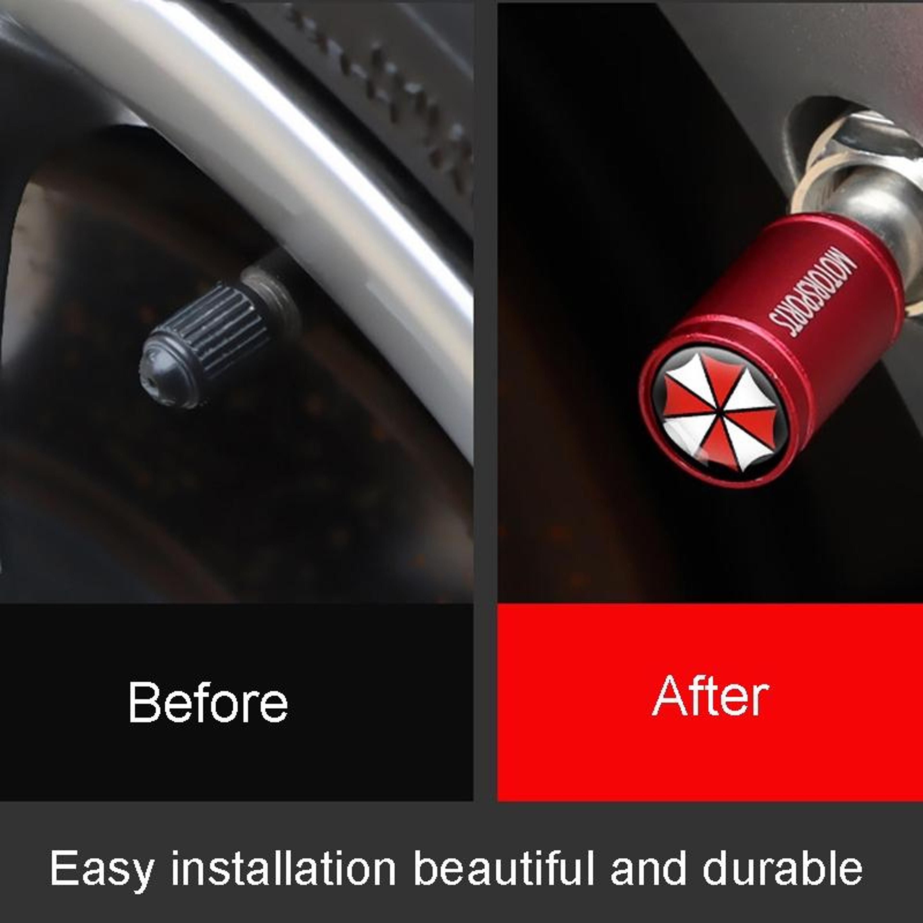 Universal Tire Valve Caps Aluminum Valve Stem Covers 4 Piece Anti Leak Rustproof Set 5