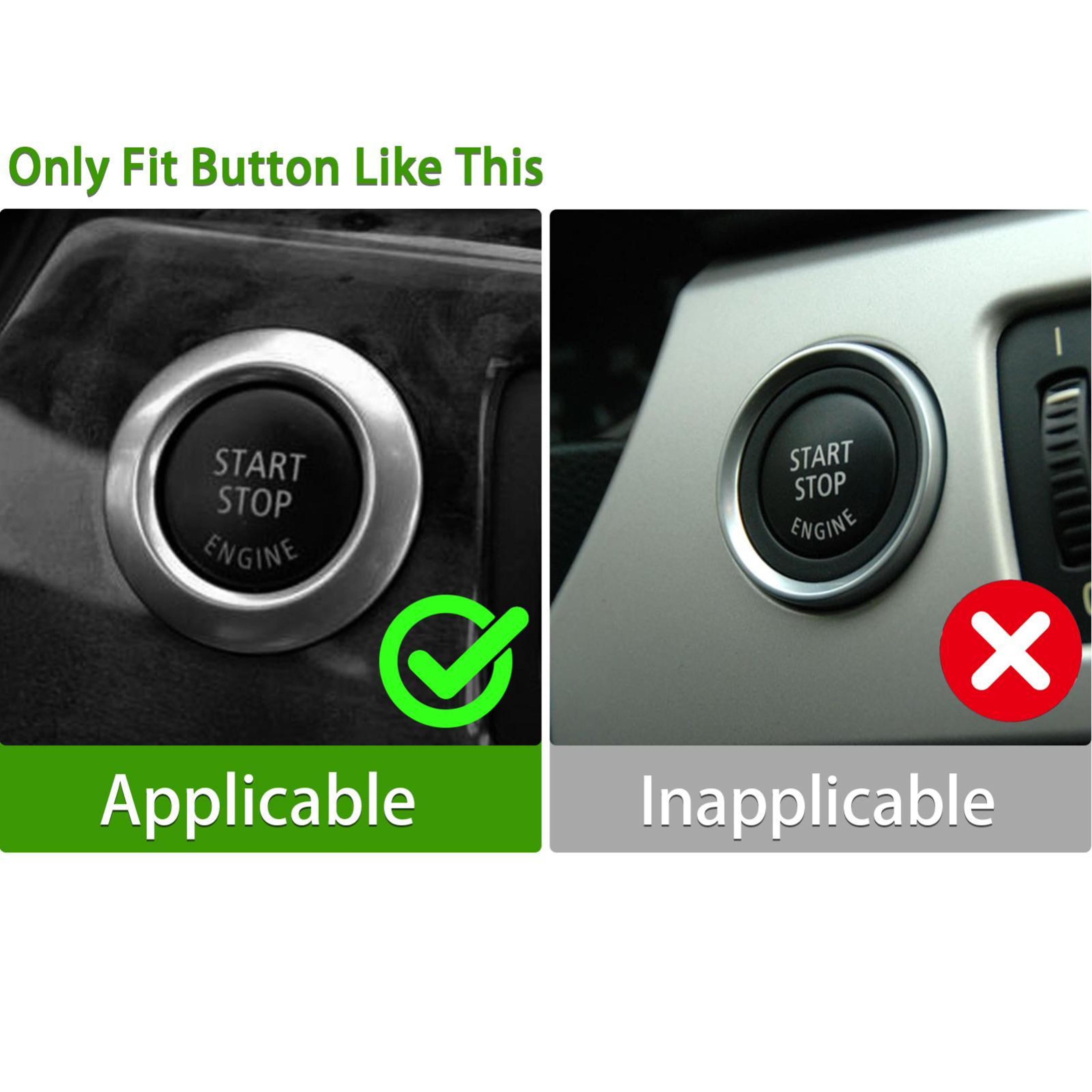 BMW Start Button Cover ABS Engine Start Button Replacement 2PCS 1