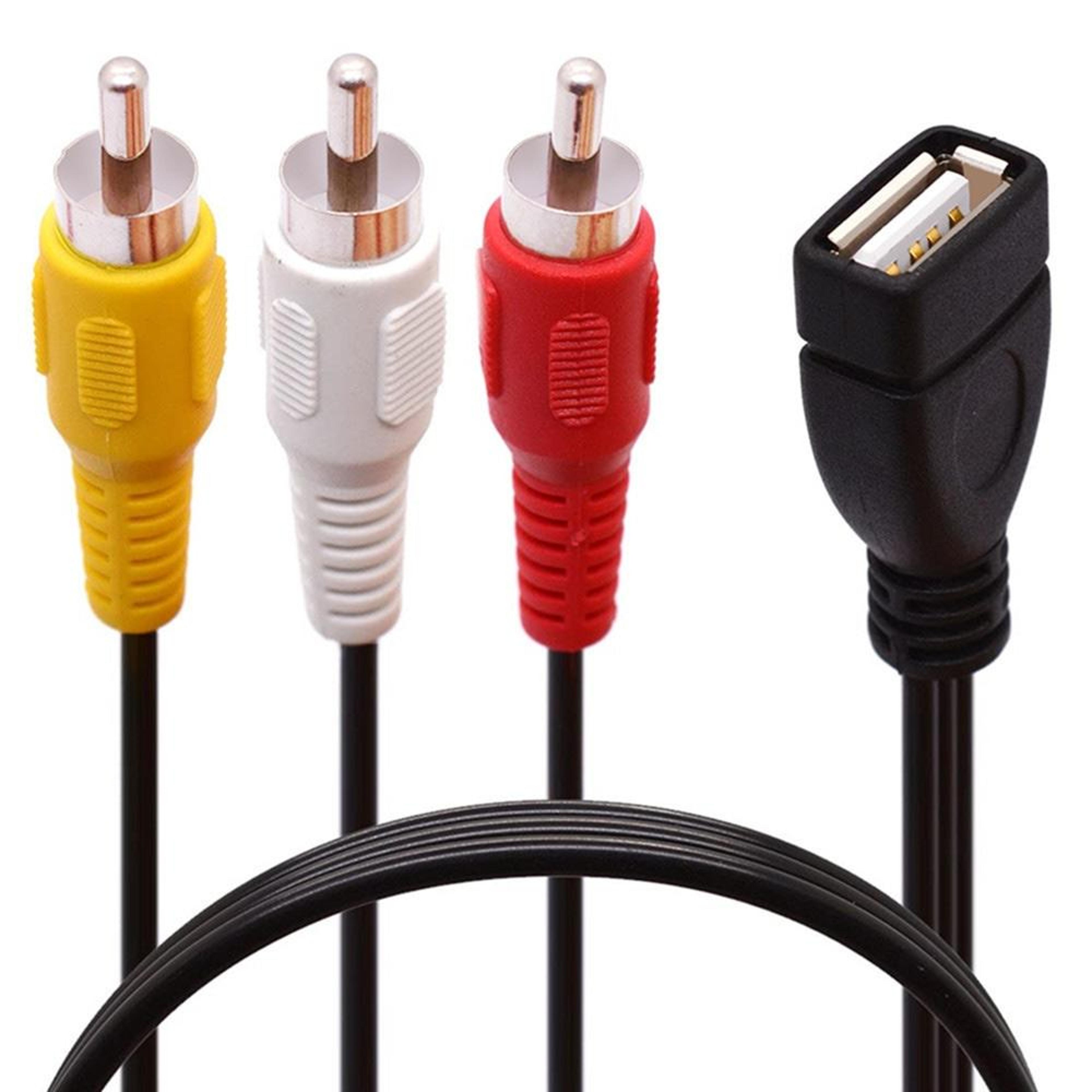 USB To RCA Cable USB Female To 3 RCA Male AV Adapter Cable For Audio Video Devices 1