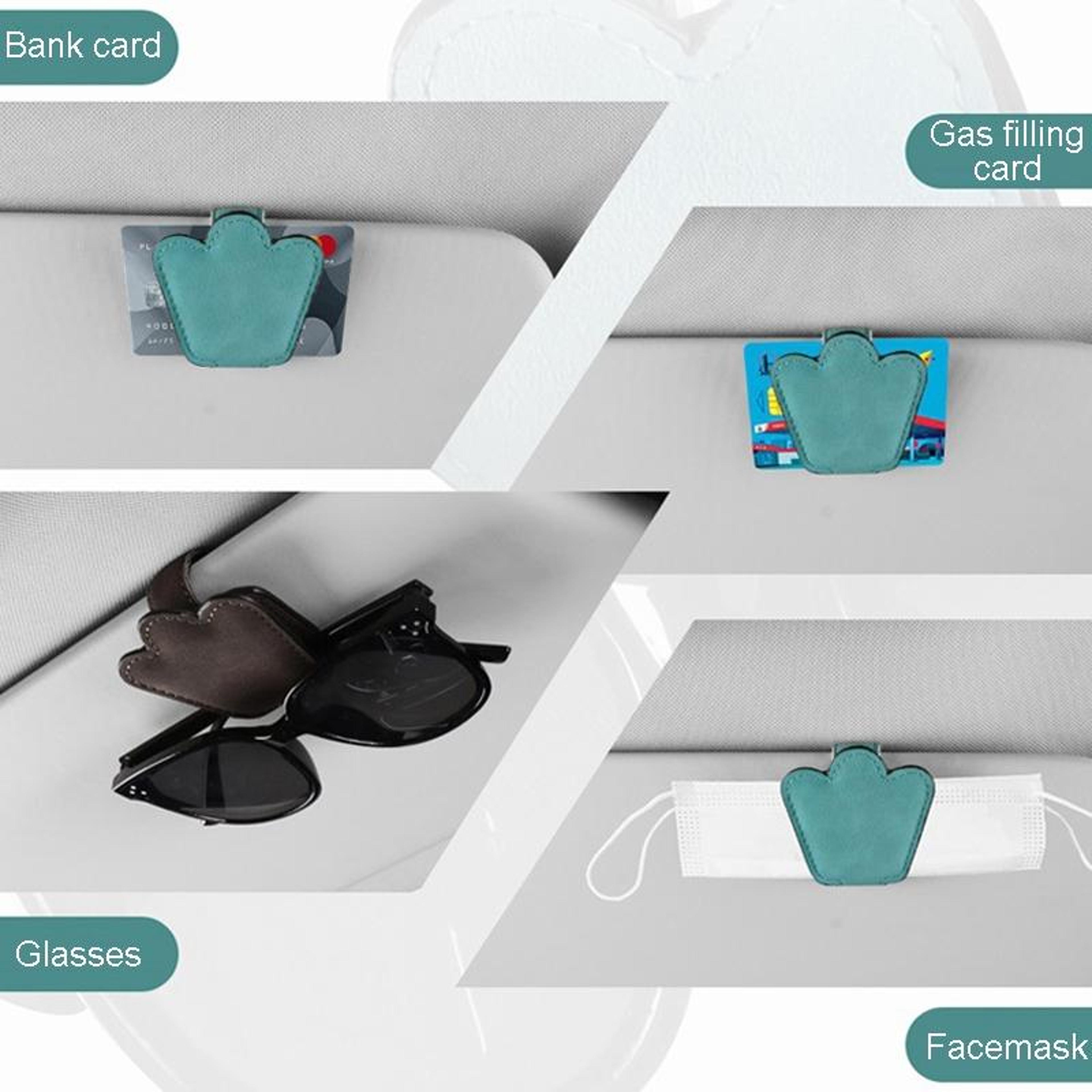 Magnetic Car Sunglasses Holder Car Visor Organizer With Ticket Clip 4