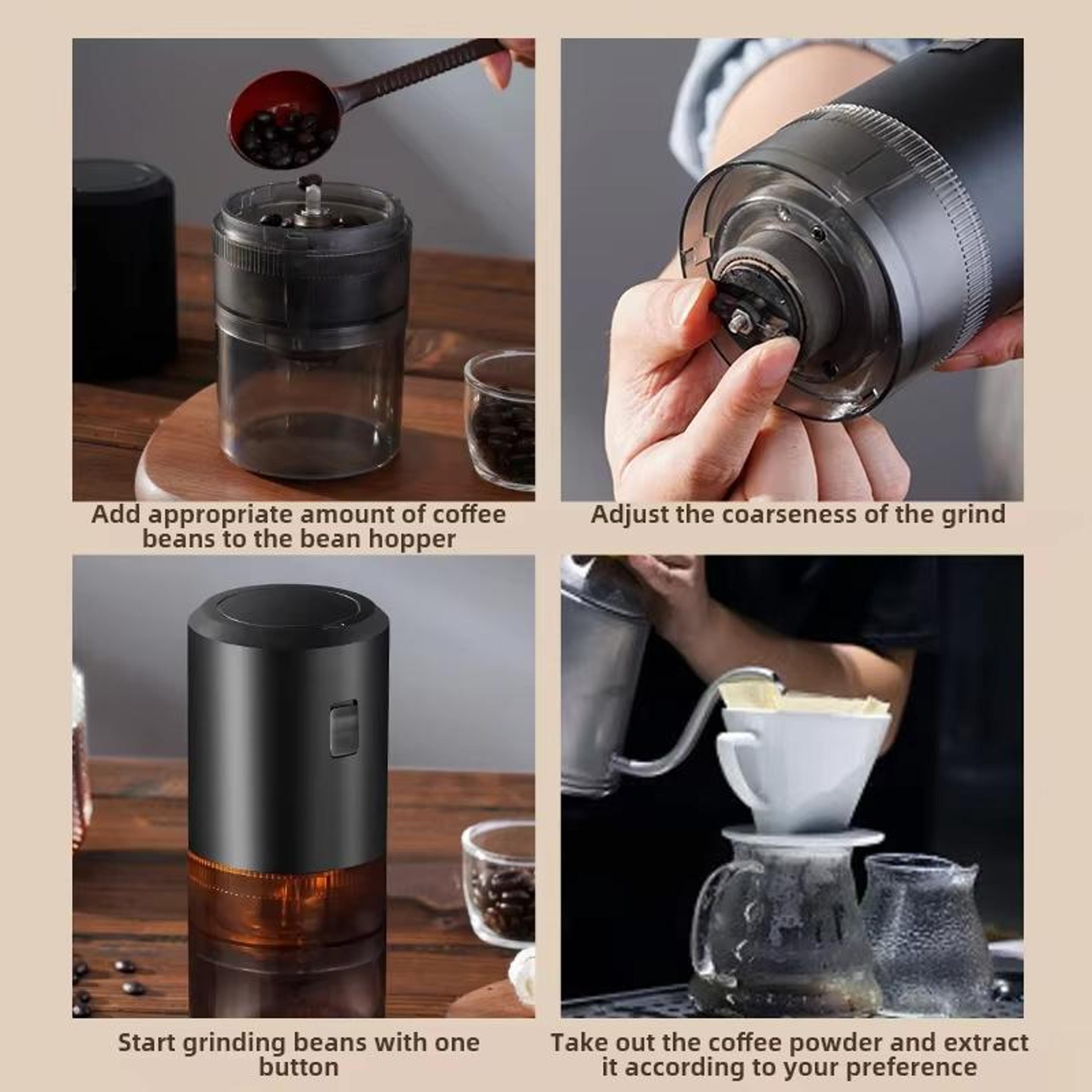 Portable Electric Coffee Grinder USB Rechargeable Ceramic Burr Adjustable Coffee Bean Grinder 9